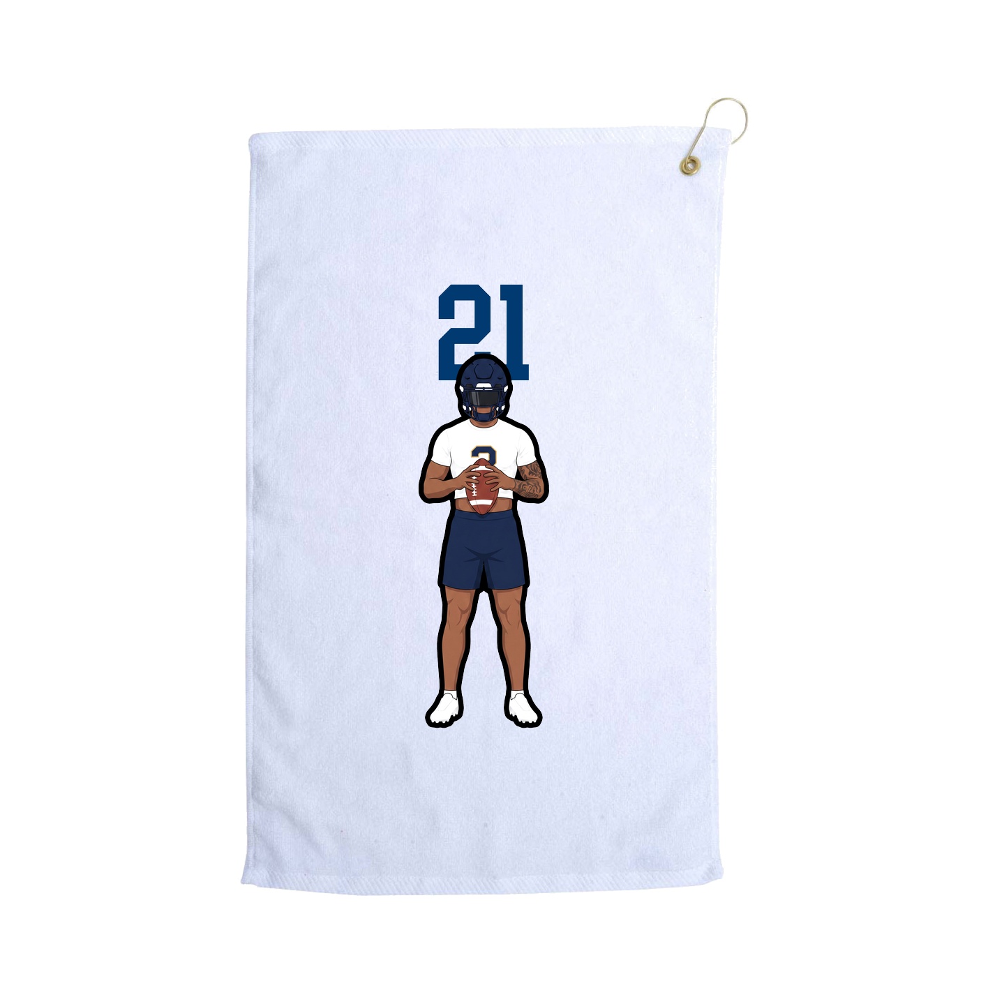 Golf Towel — Number Top in White