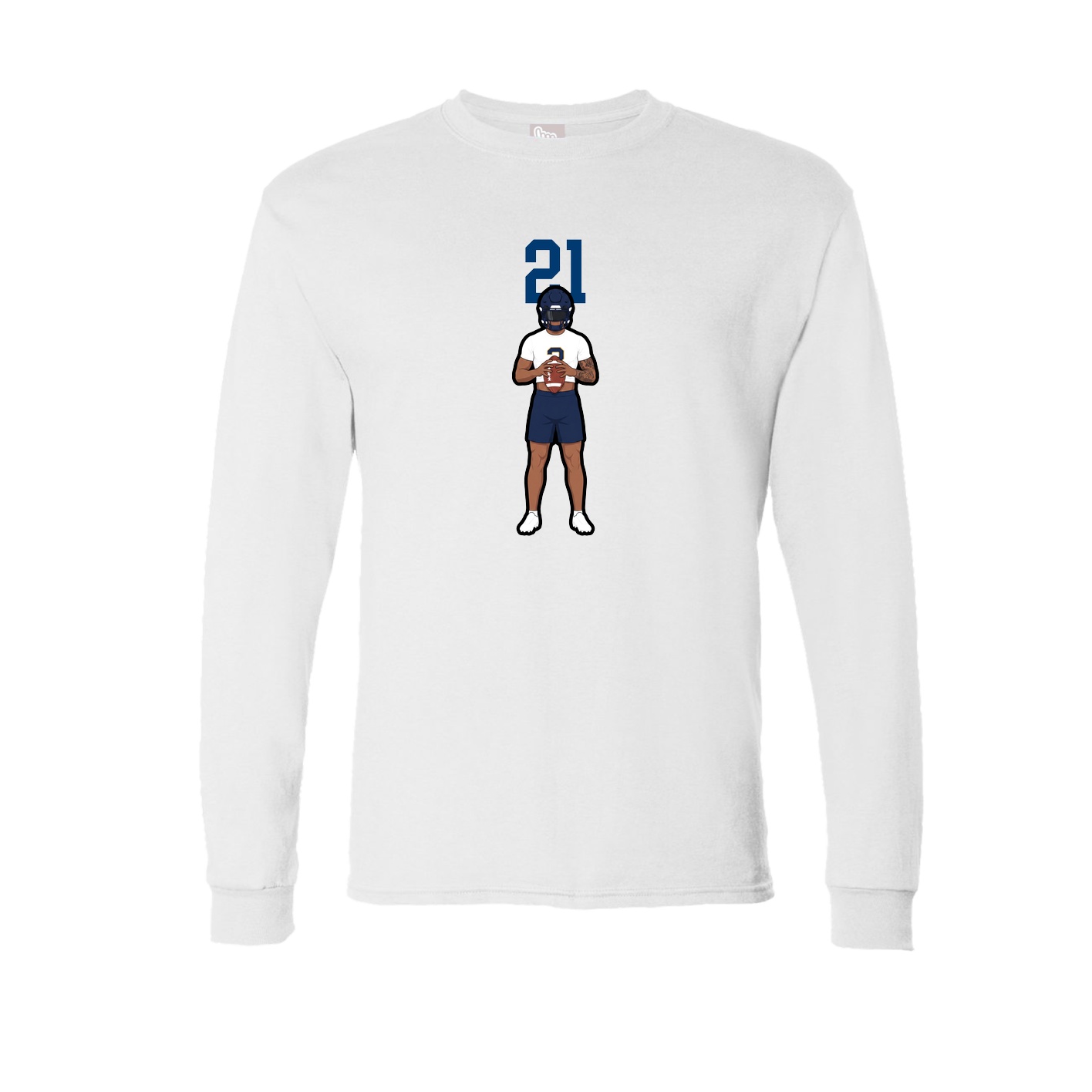 Long Sleeve Tee — Number Top in White