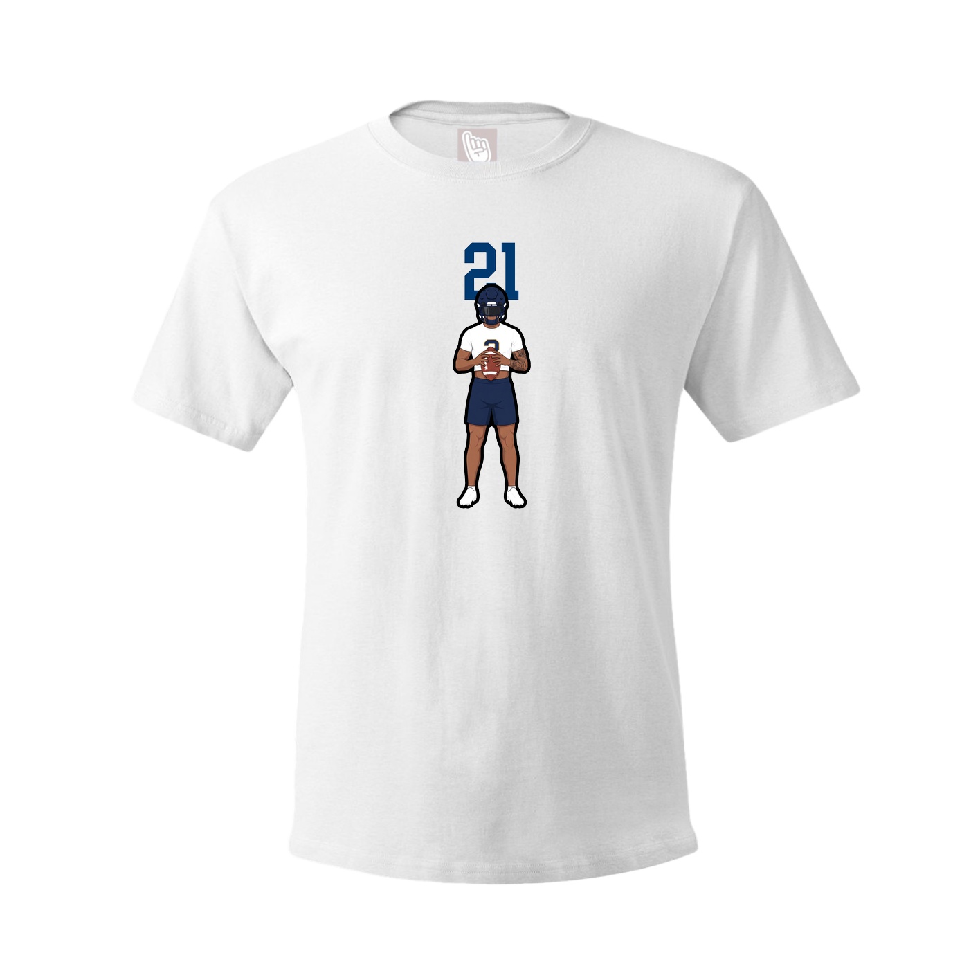 Youth Tee — Number Top in White