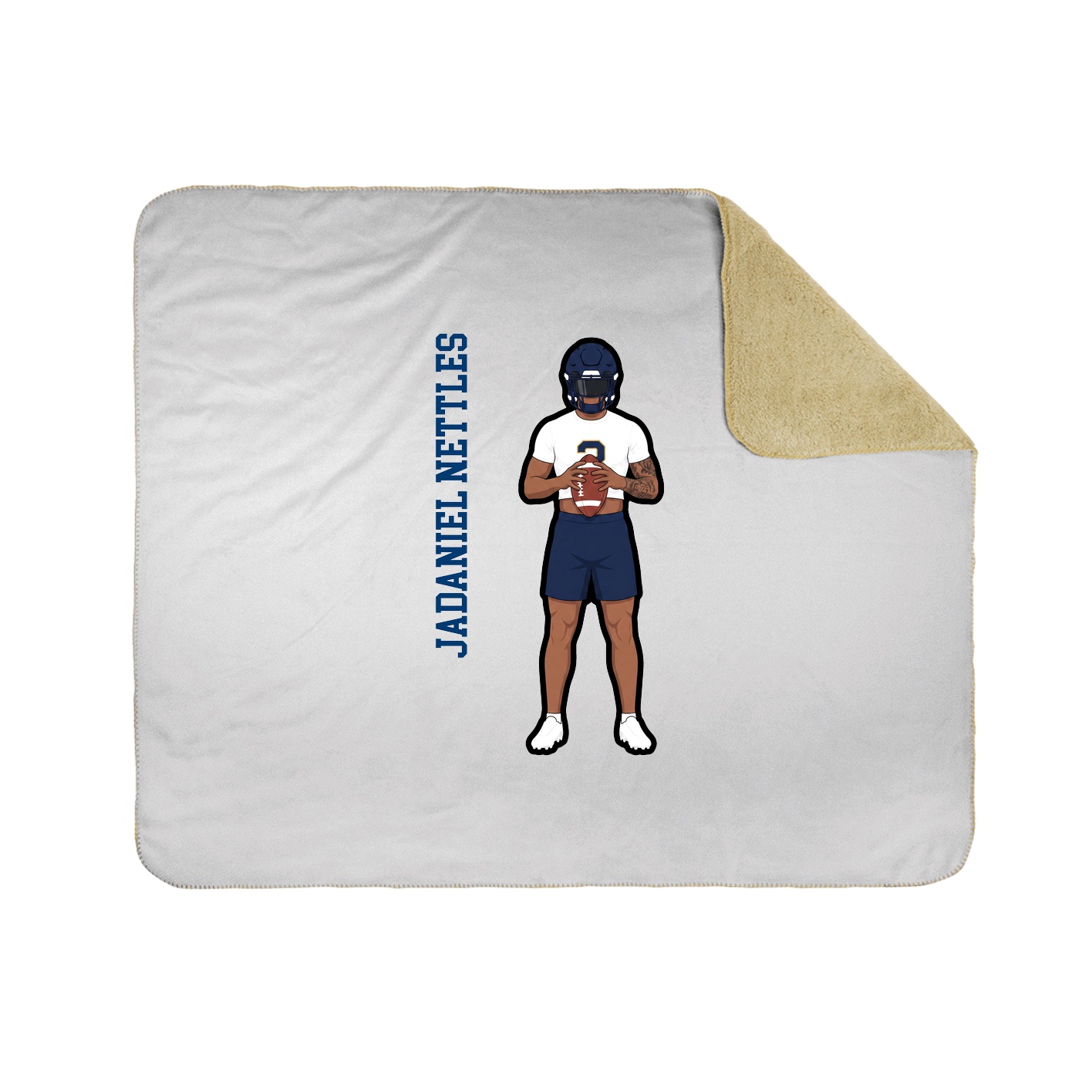 Throw Blanket — Name Vertical in White
