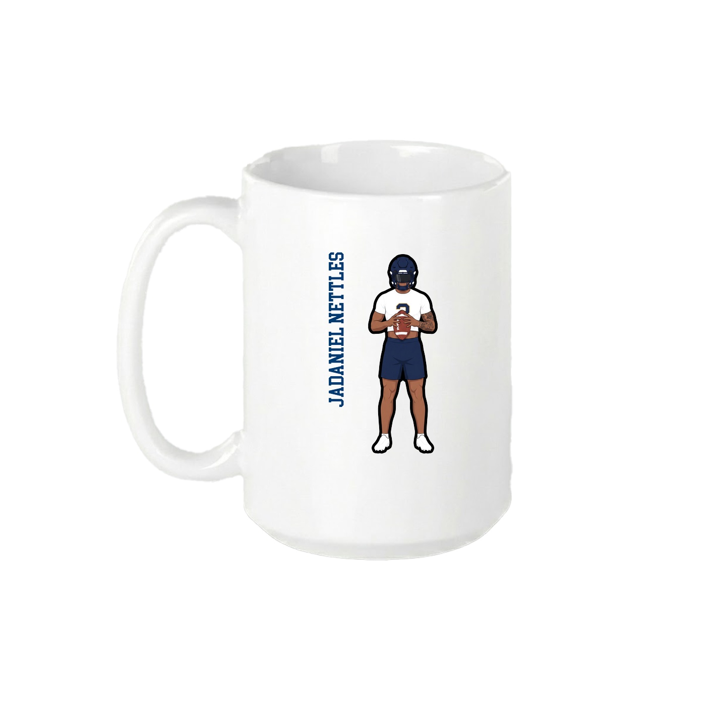 15oz Coffee Mug — Name Vertical in White