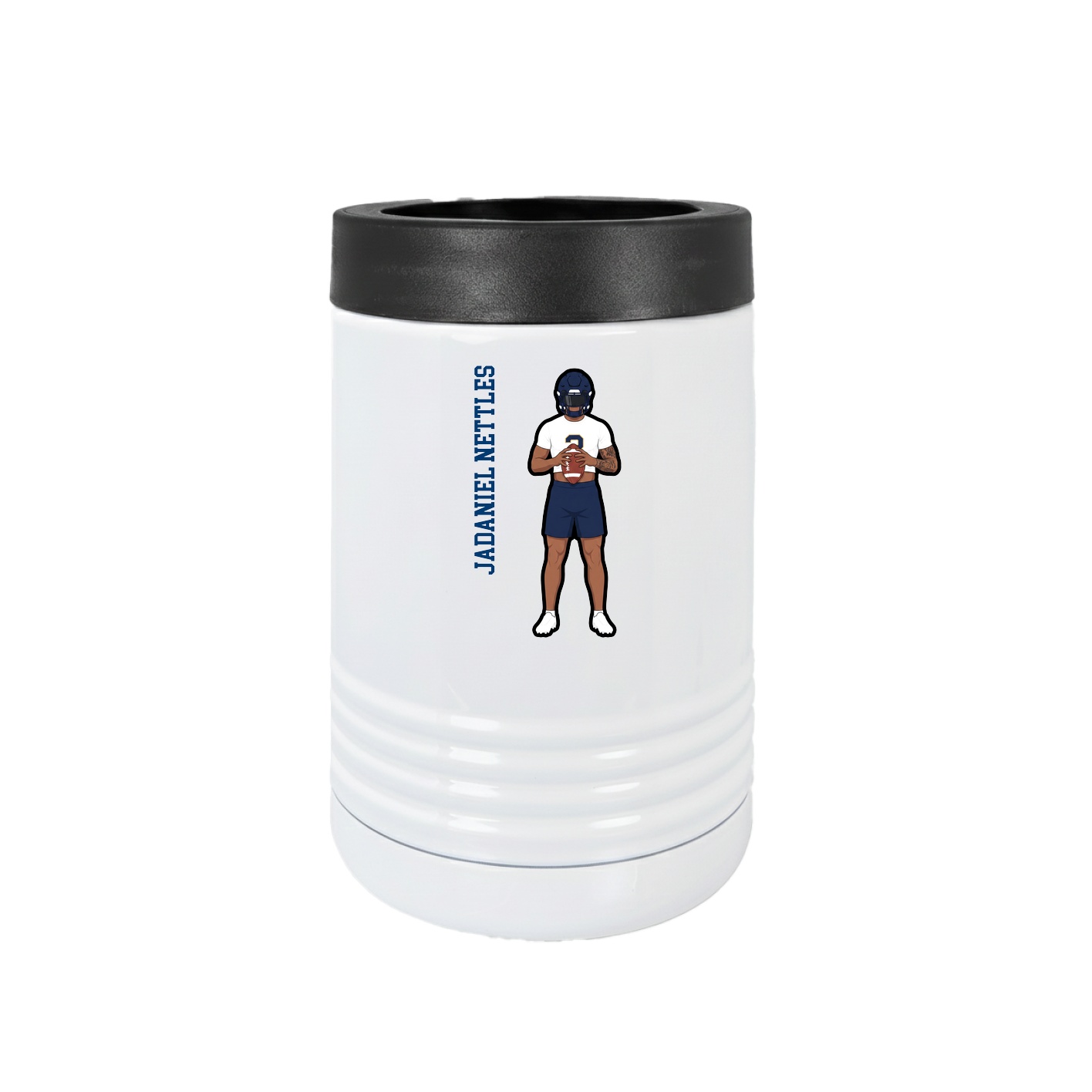 Beverage Holder — Name Vertical in White