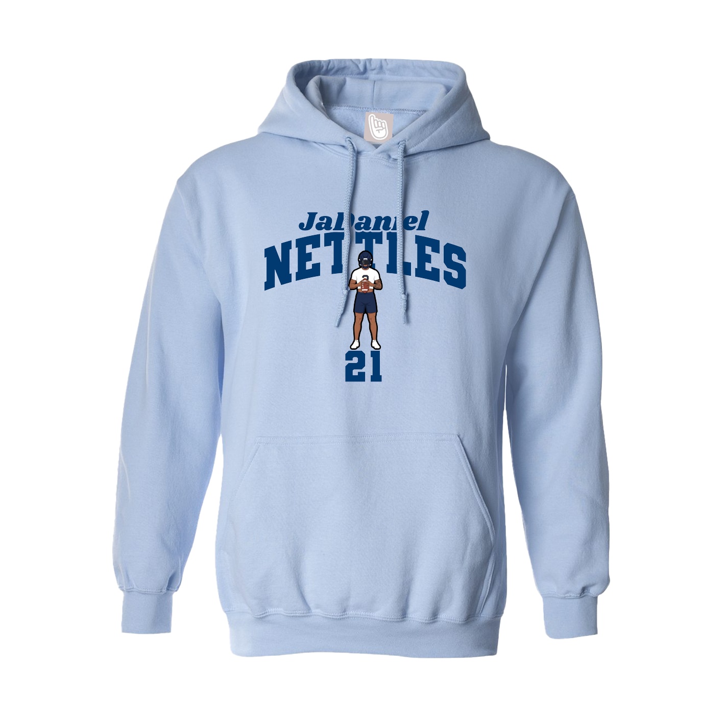 Hoodie — Signature Arch in Light Blue