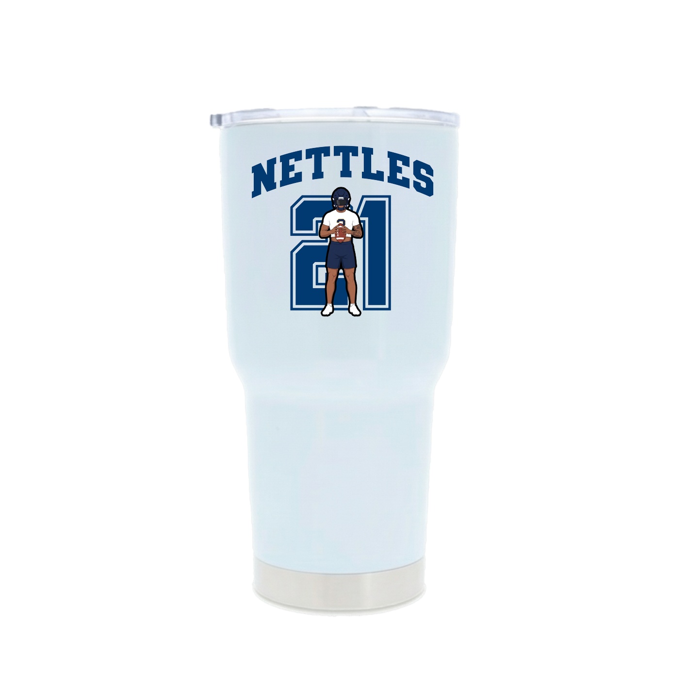 30oz Stainless Steel Tumbler — Number in White