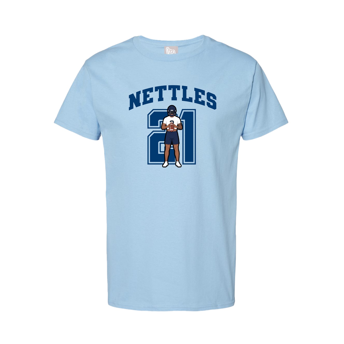 Youth Tee — Number in Light Blue