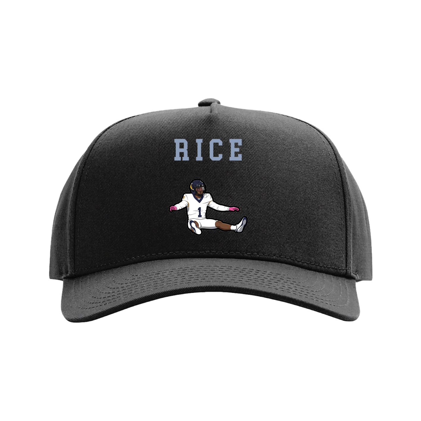 Full Fabric Five-Panel Champ Cap — Shirsey in Black