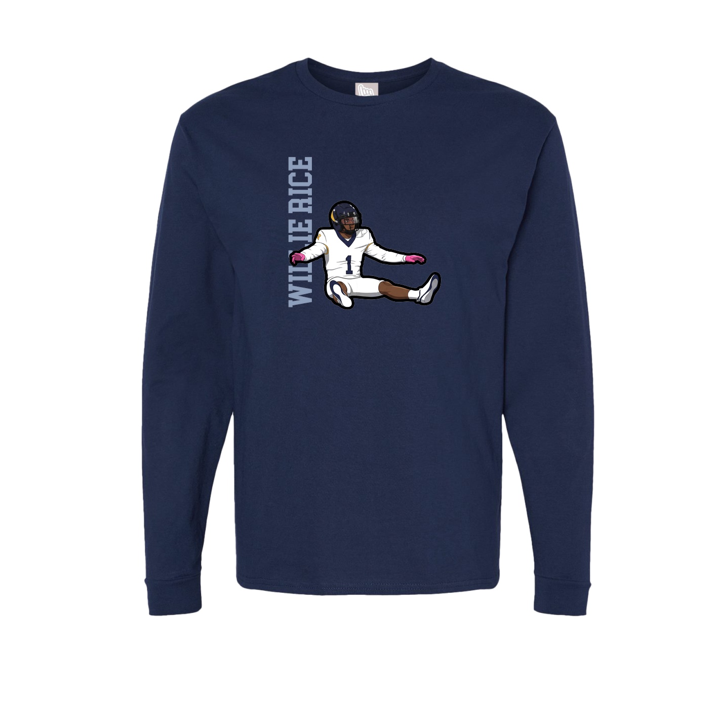 Long Sleeve Tee — Name Vertical in Navy