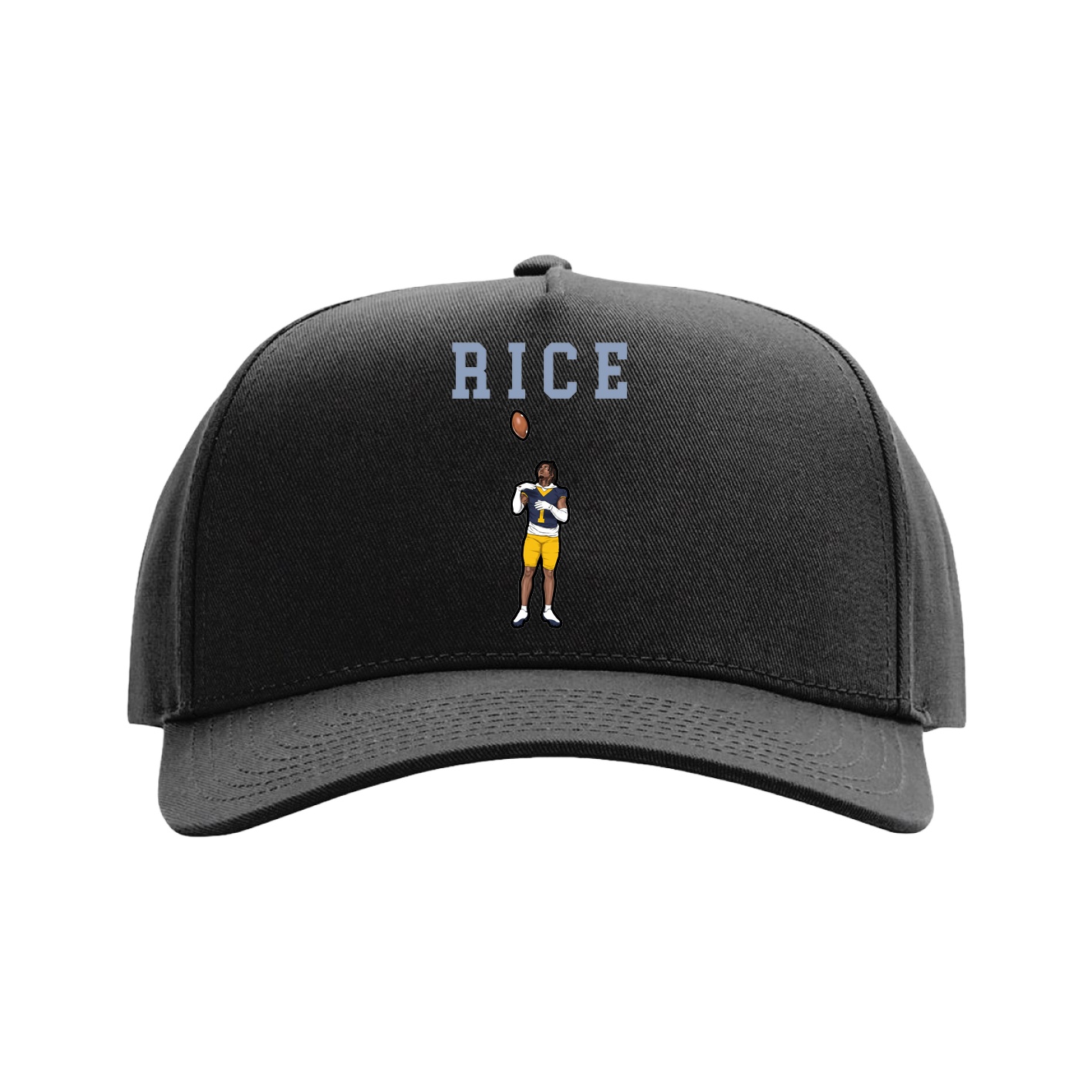 Full Fabric Five-Panel Champ Cap — Shirsey in Black