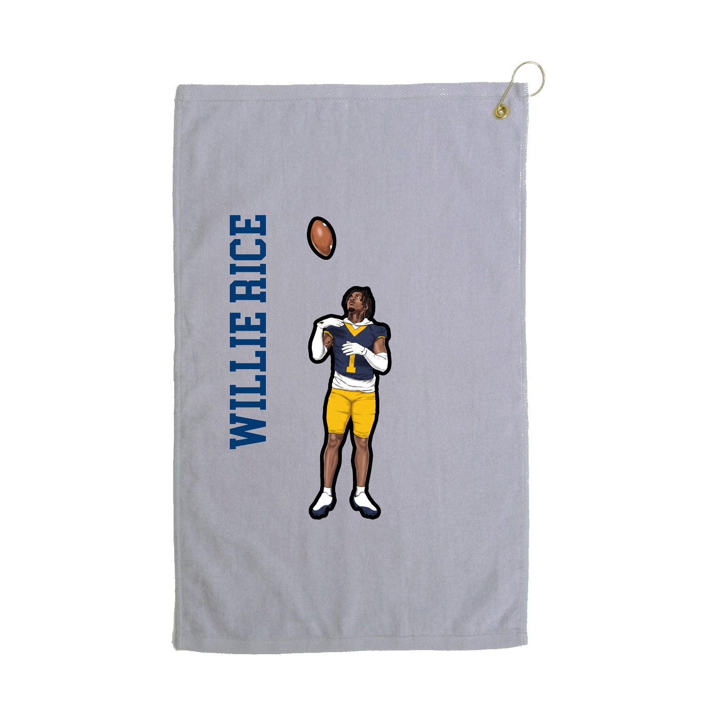 Golf Towel — Name Vertical in Grey