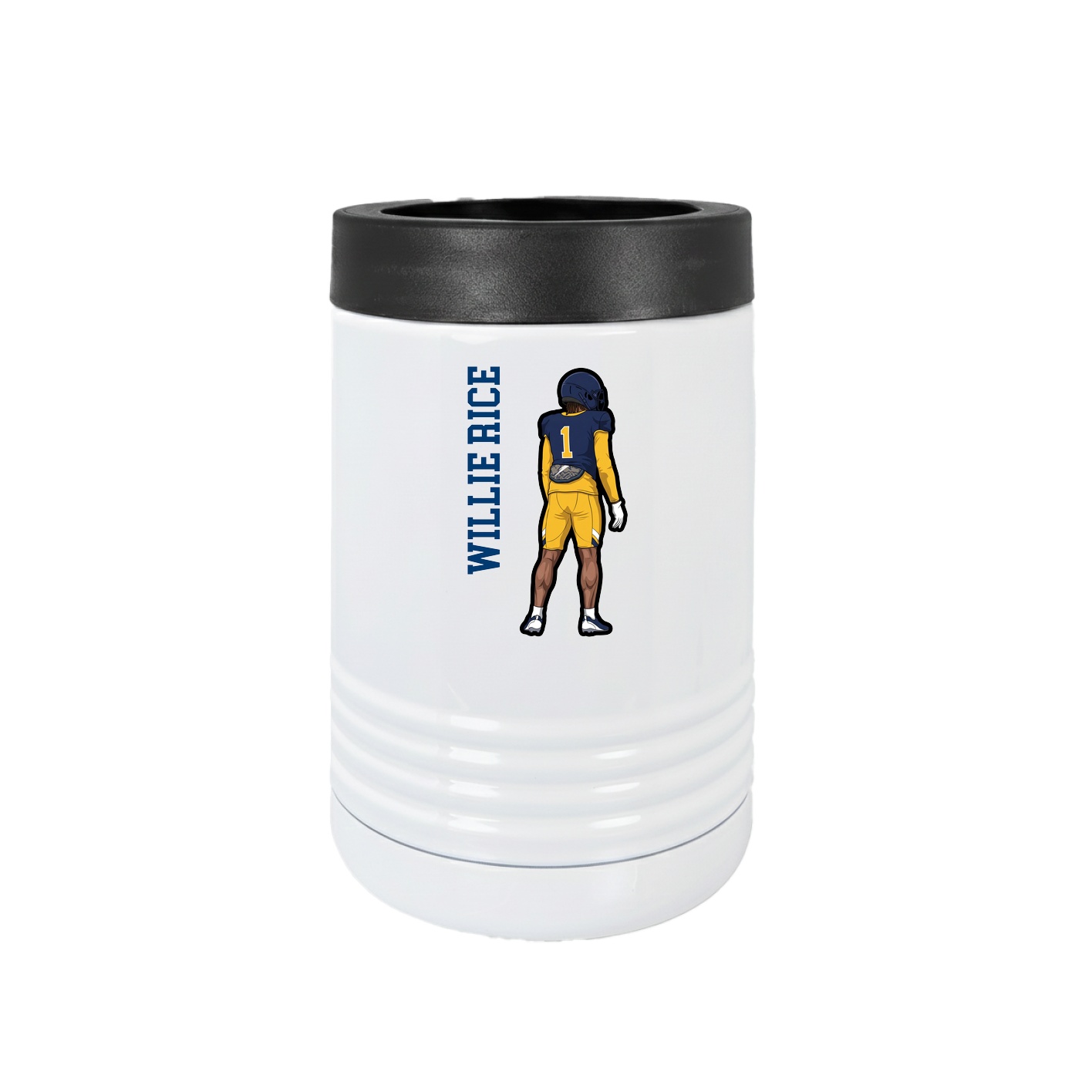 Beverage Holder — Name Vertical in White
