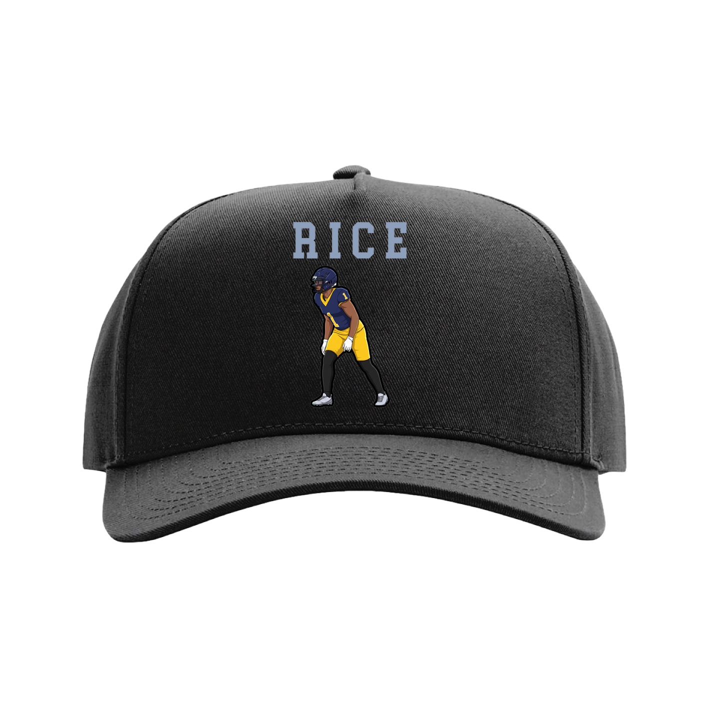 Full Fabric Five-Panel Champ Cap — Shirsey in Black