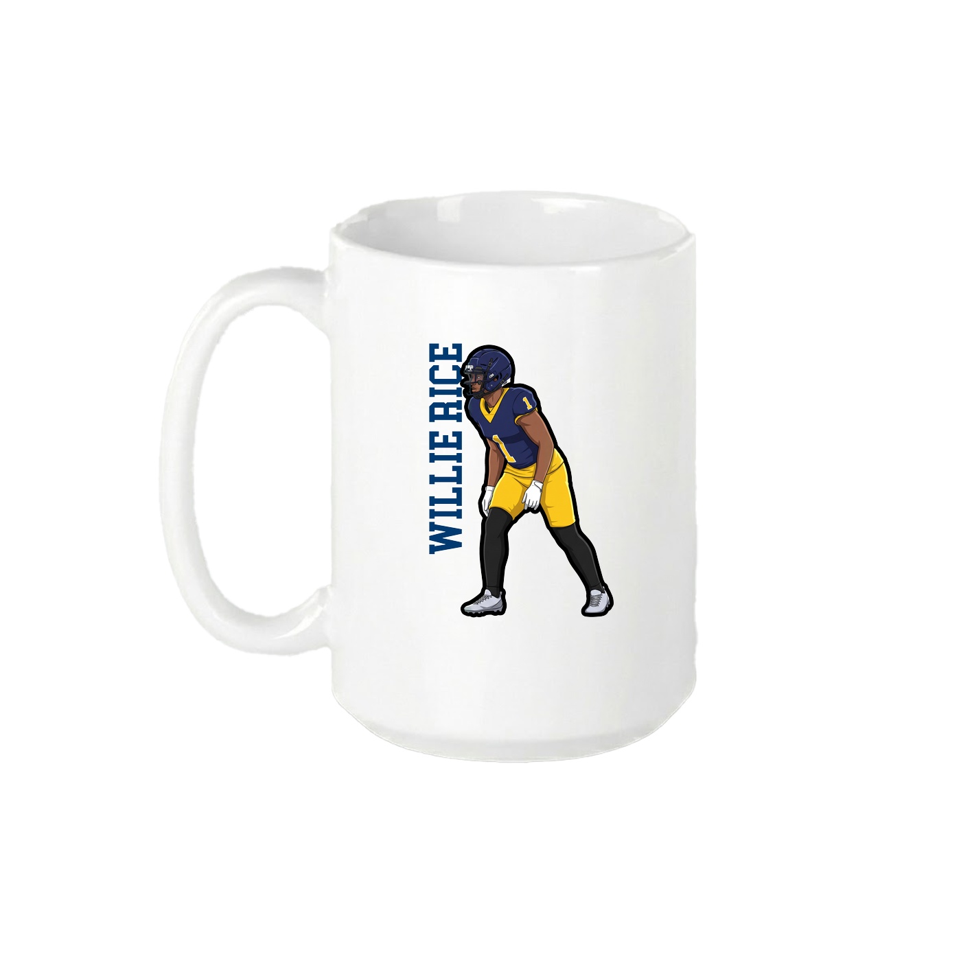 15oz Coffee Mug — Name Vertical in White
