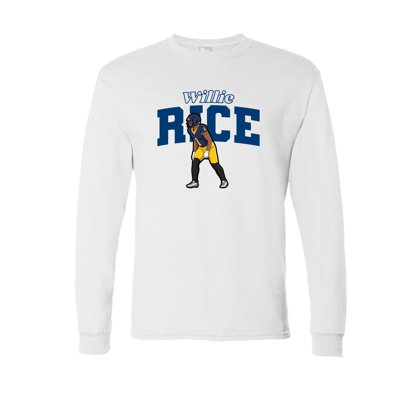 Long Sleeve Tee — Name Arch in White