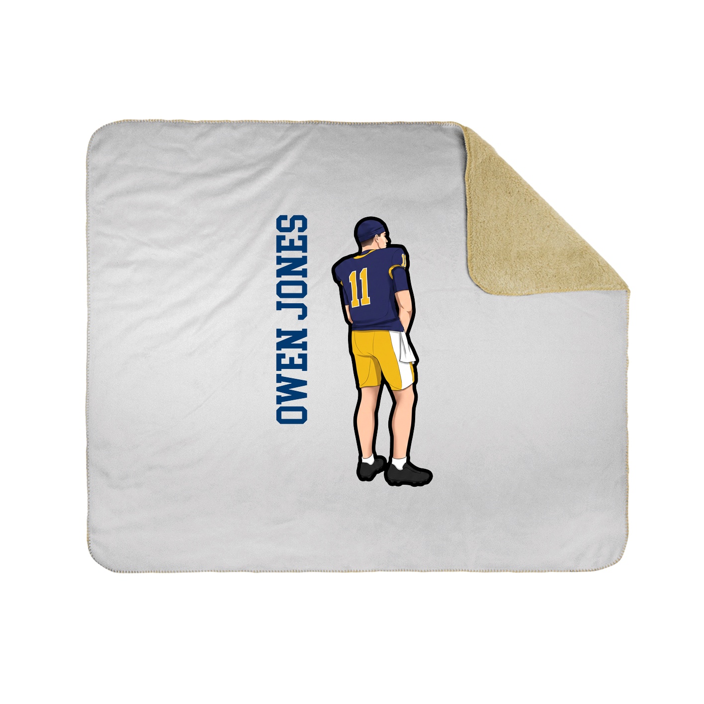 Throw Blanket — Name Vertical in White