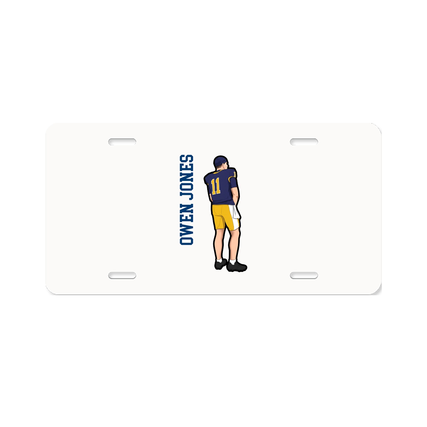 License Plate — Name Vertical in Classic