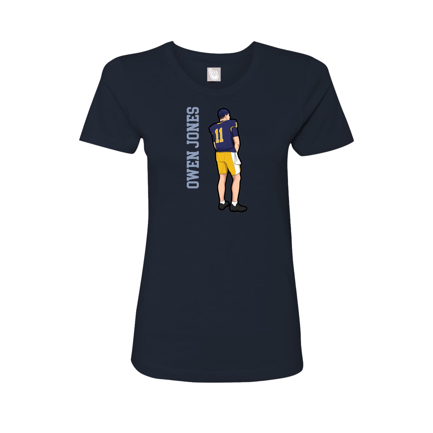 Fitted Women's Tee — Name Vertical in Navy
