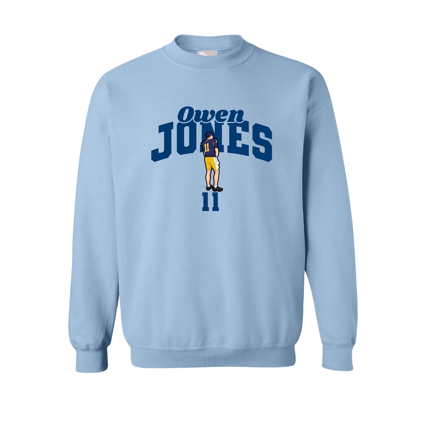 Fleece Crew — Signature Arch in Light Blue