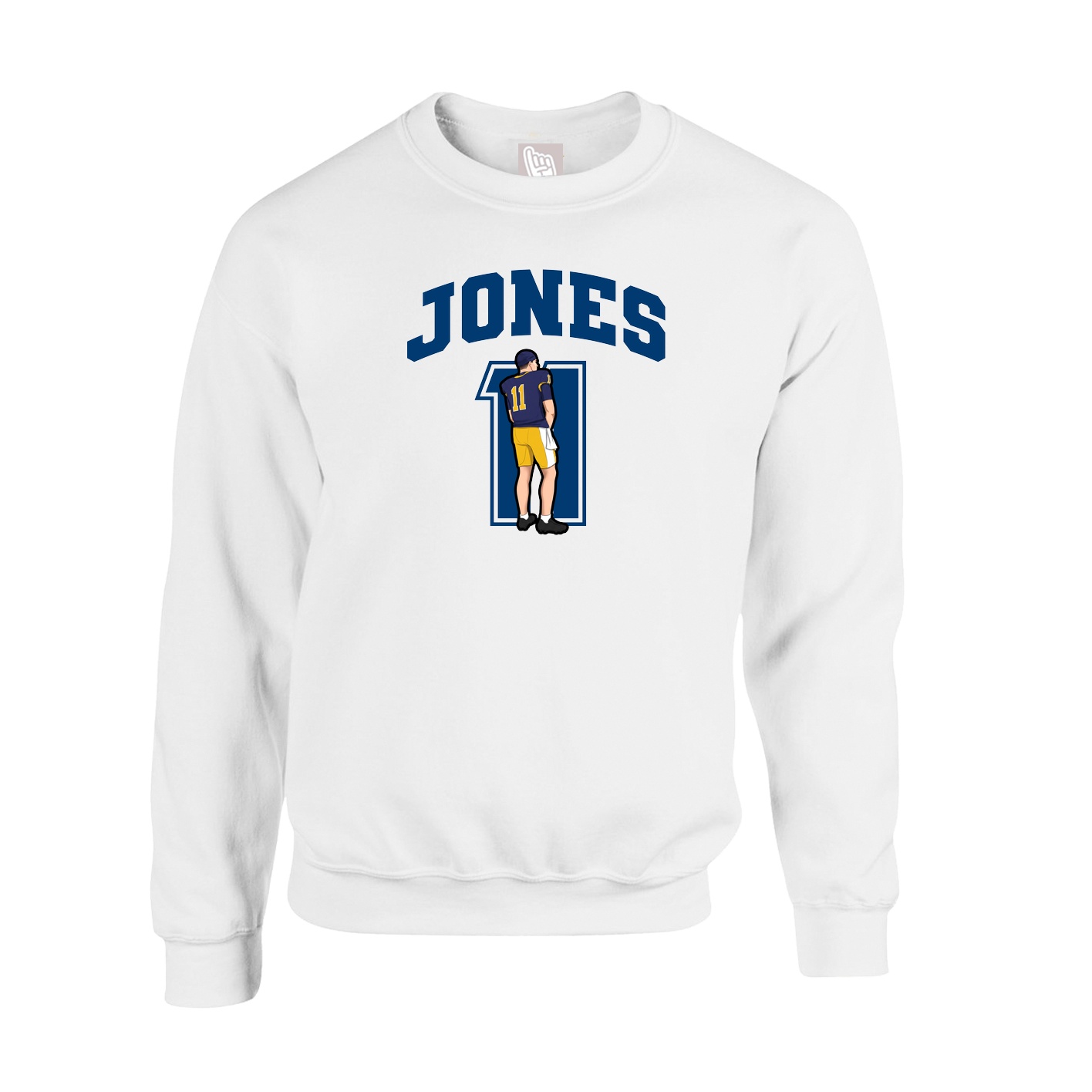 Fleece Crew — Number in White