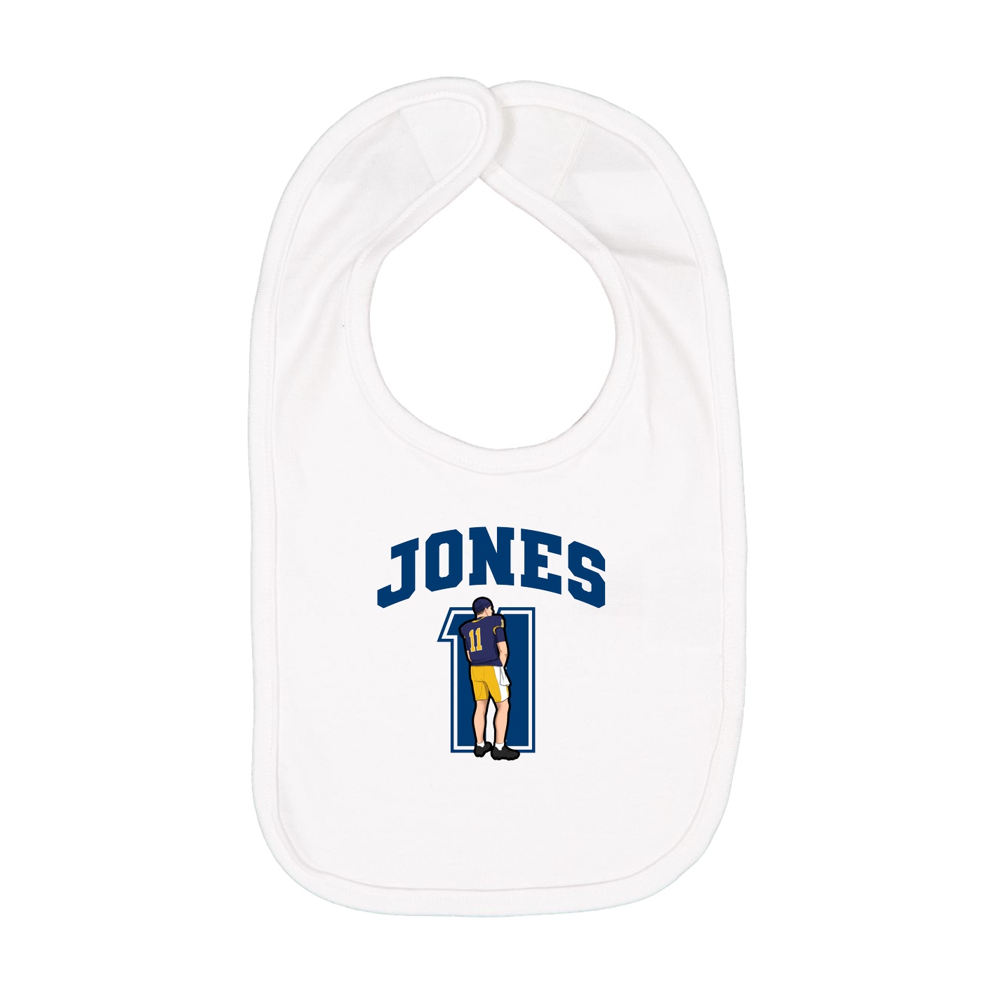Infant Bib — Number in White