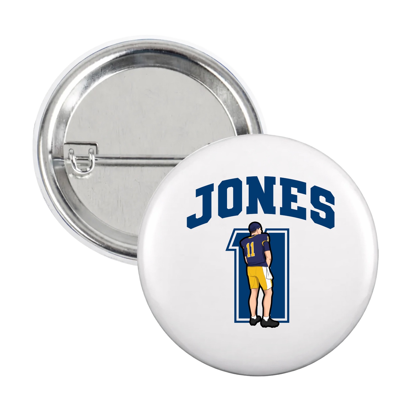 Game Day Button — Number in White