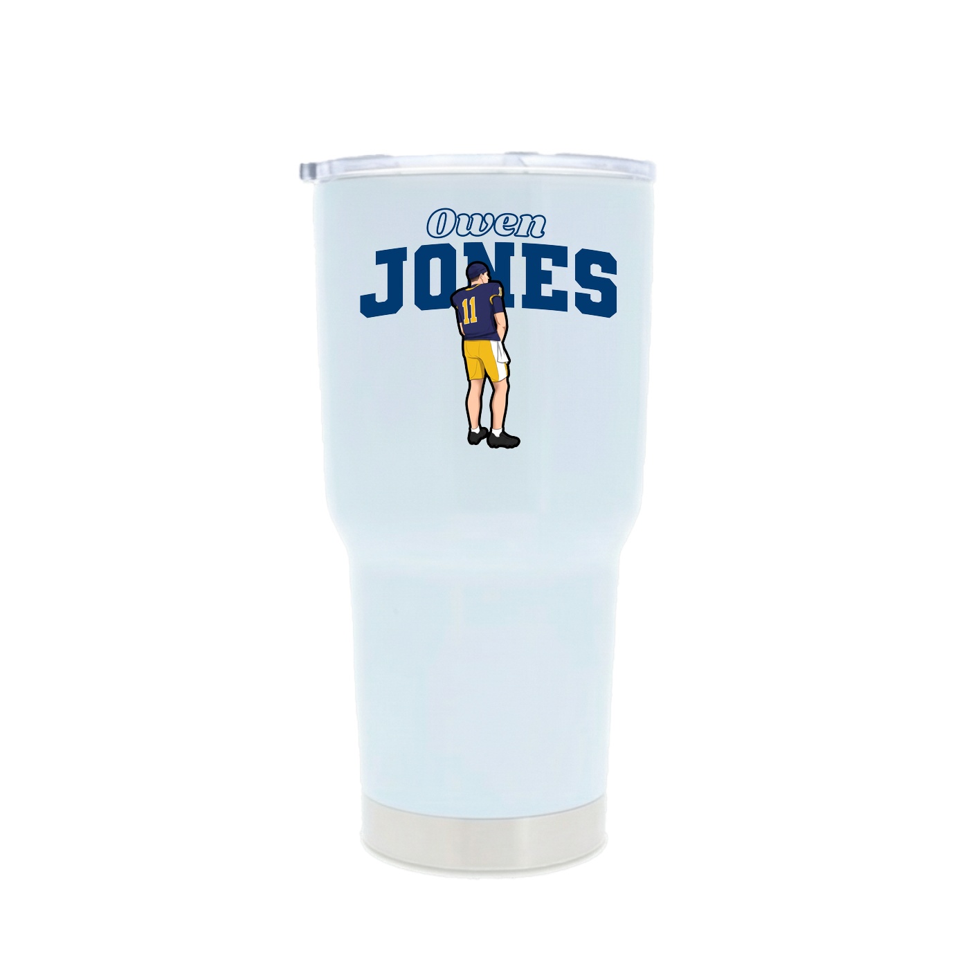 30oz Stainless Steel Tumbler — Name Arch in White