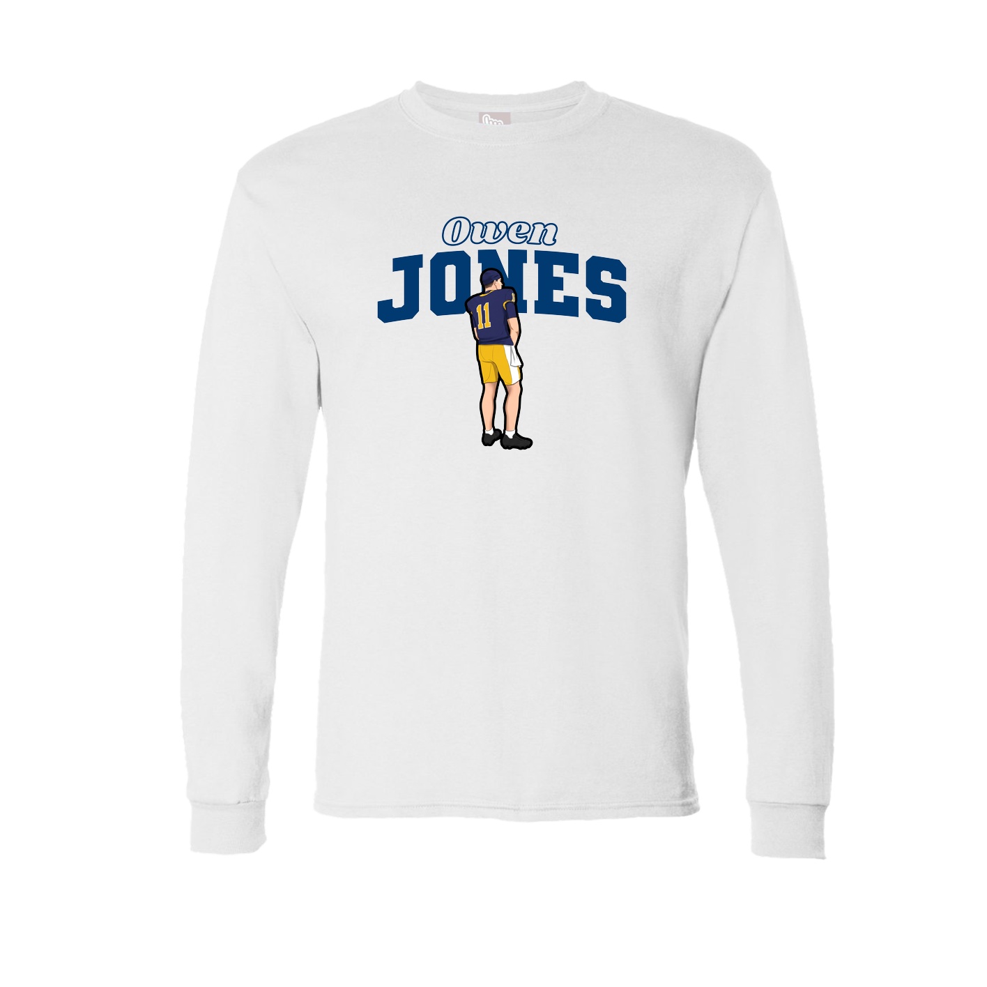 Long Sleeve Tee — Name Arch in White