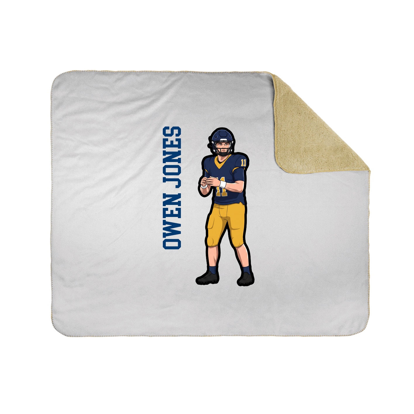 Throw Blanket — Name Vertical in White