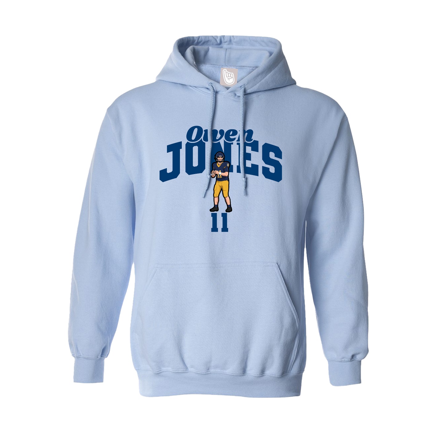 Hoodie — Signature Arch in Light Blue