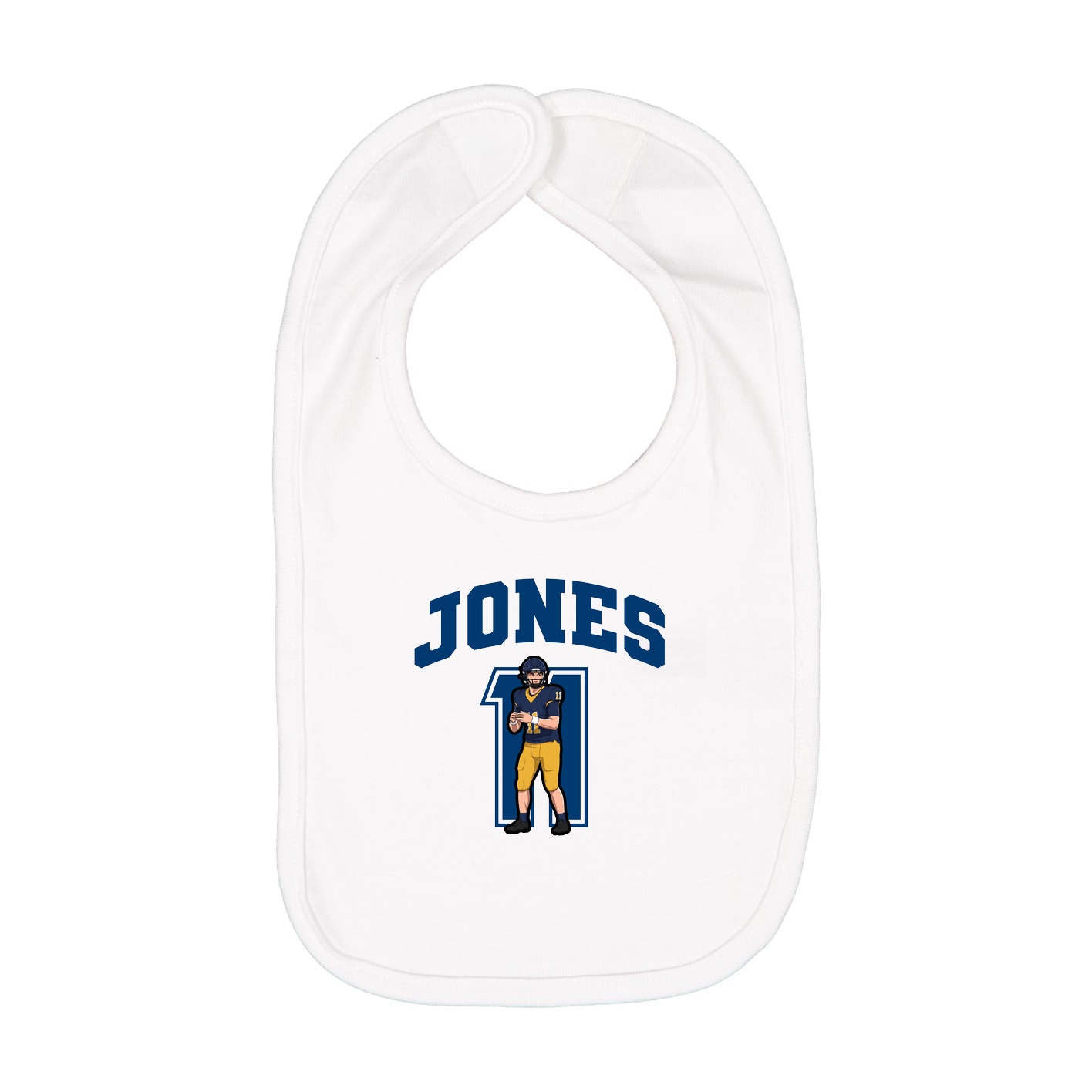 Infant Bib — Number in White