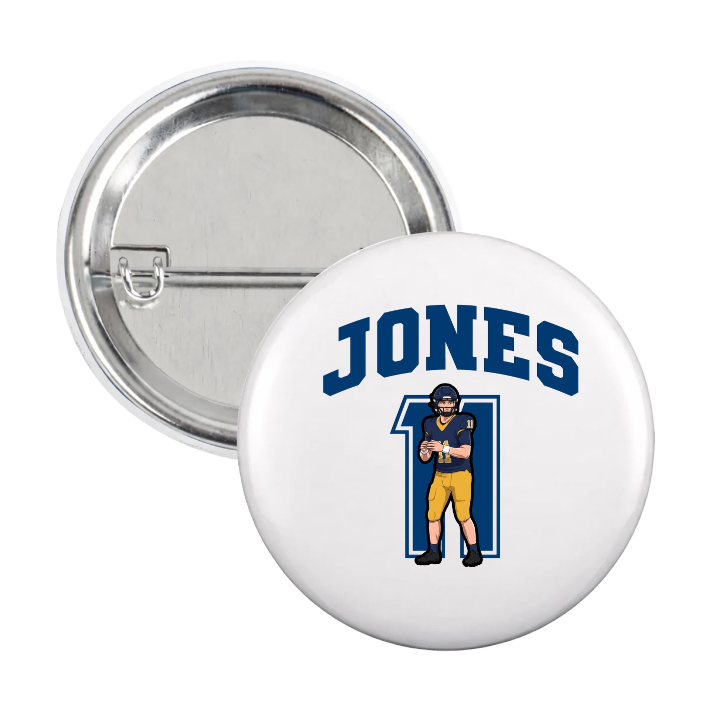 Game Day Button — Number in White