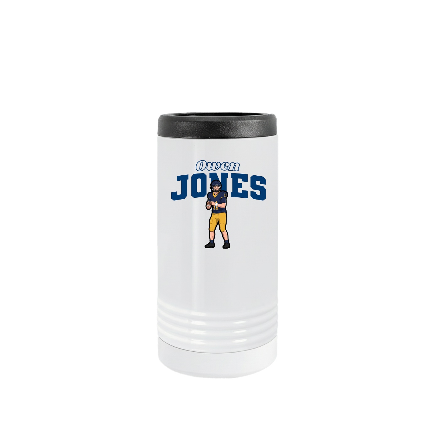 Slim Beverage Holder — Name Arch in White