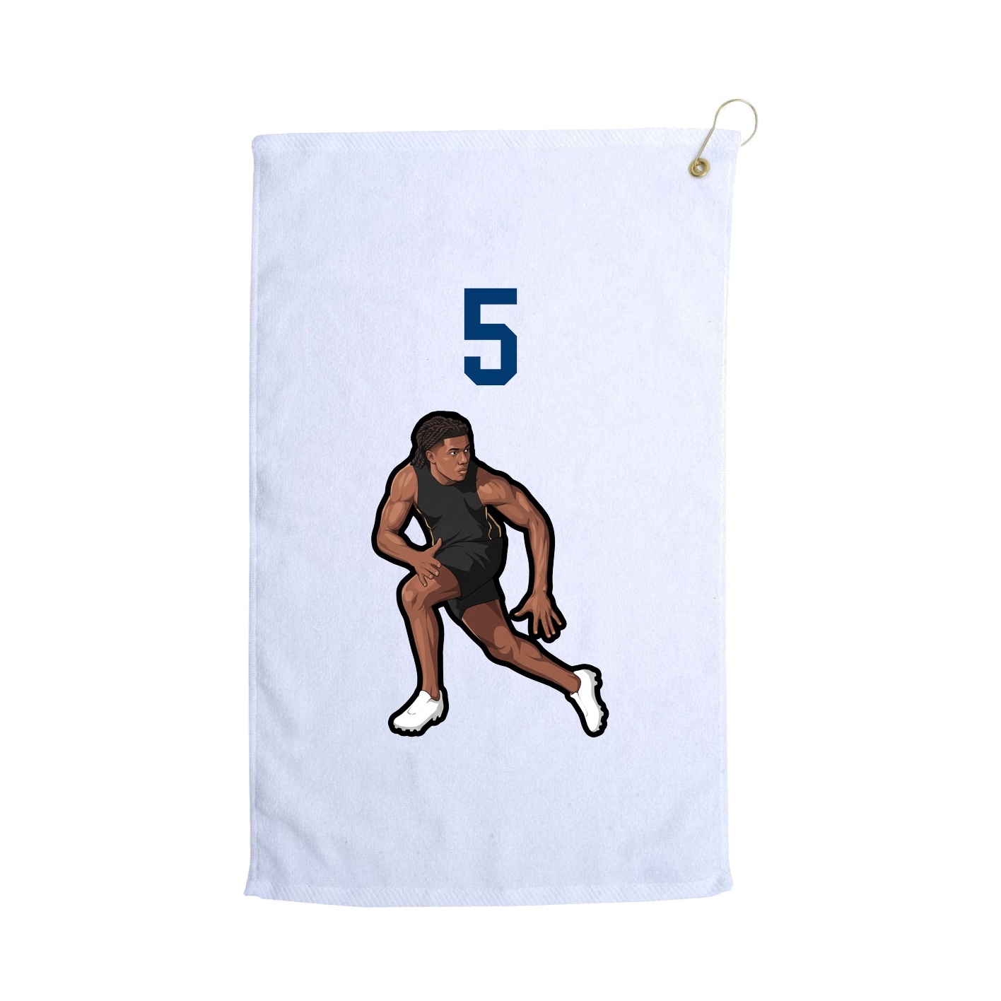 Golf Towel — Number Top in White
