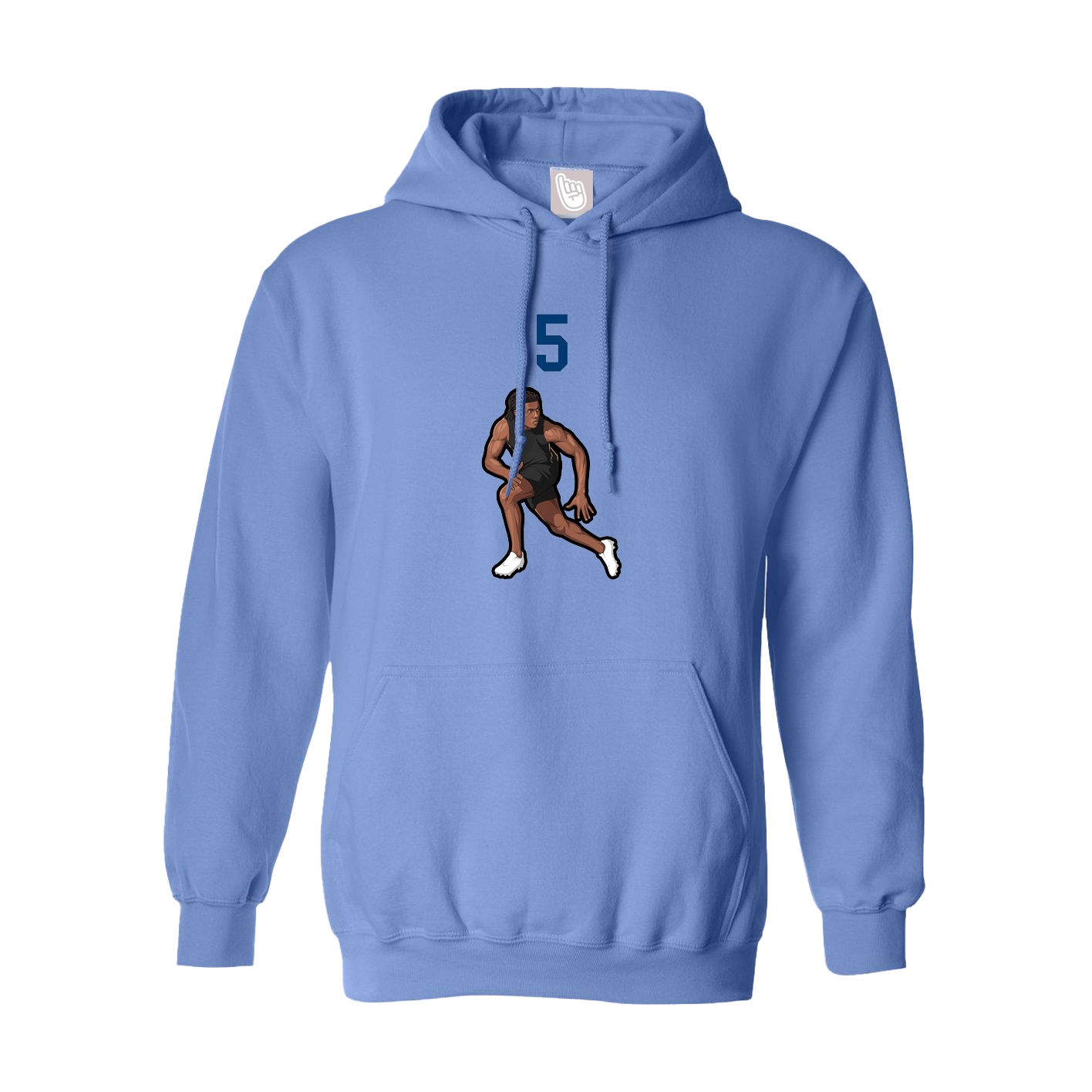 Youth Hoodie — Number Top in Powder Blue