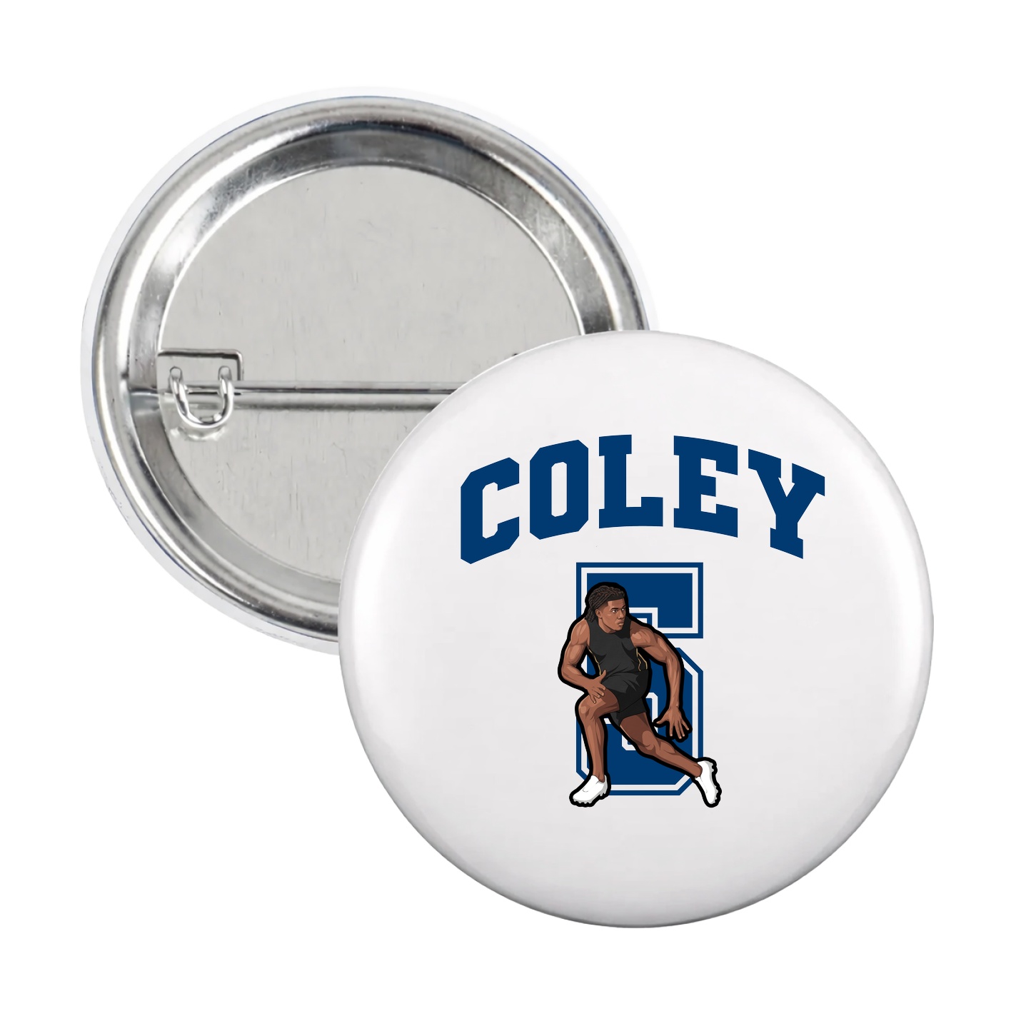 Game Day Button — Number in White