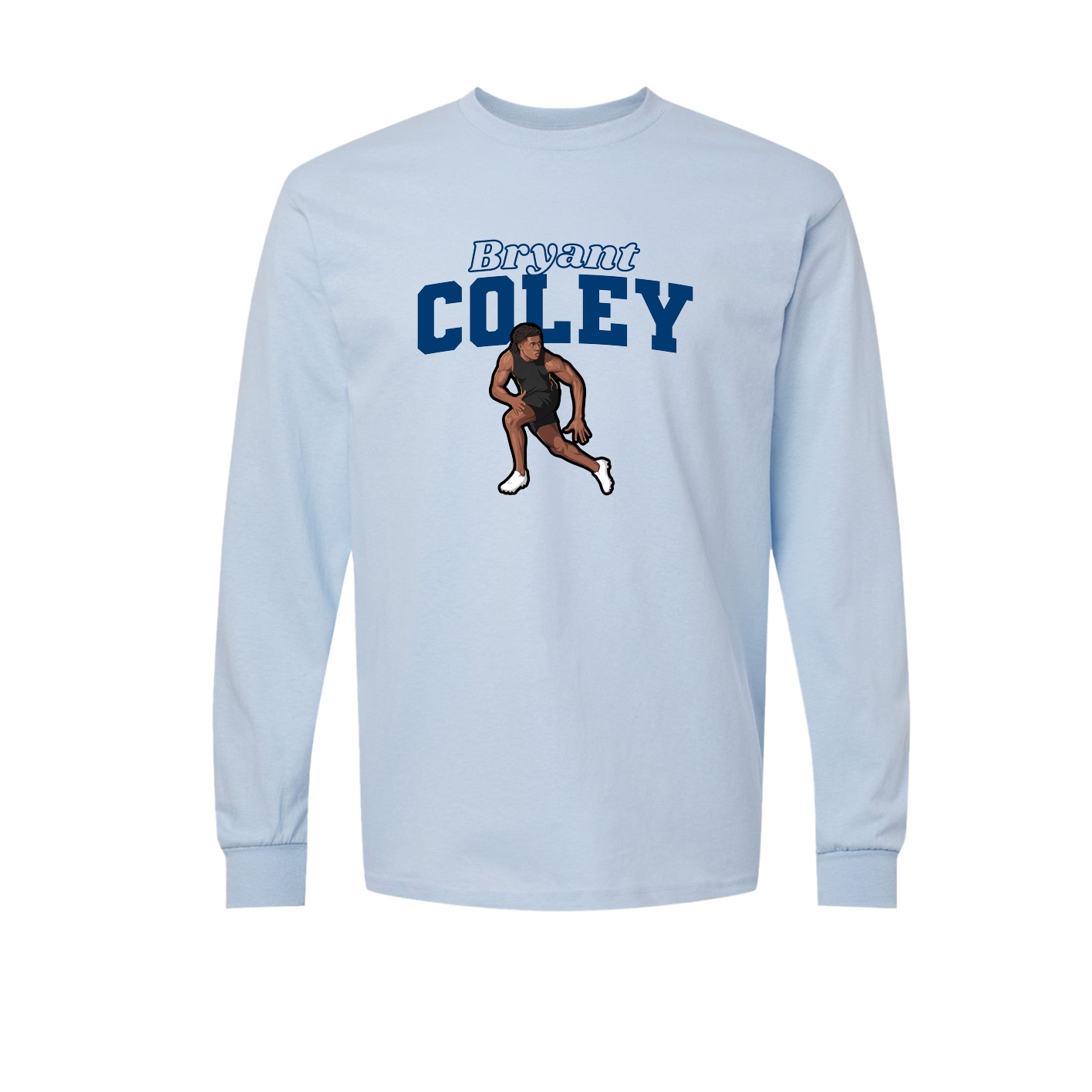 Long Sleeve Tee — Name Arch in Light Blue