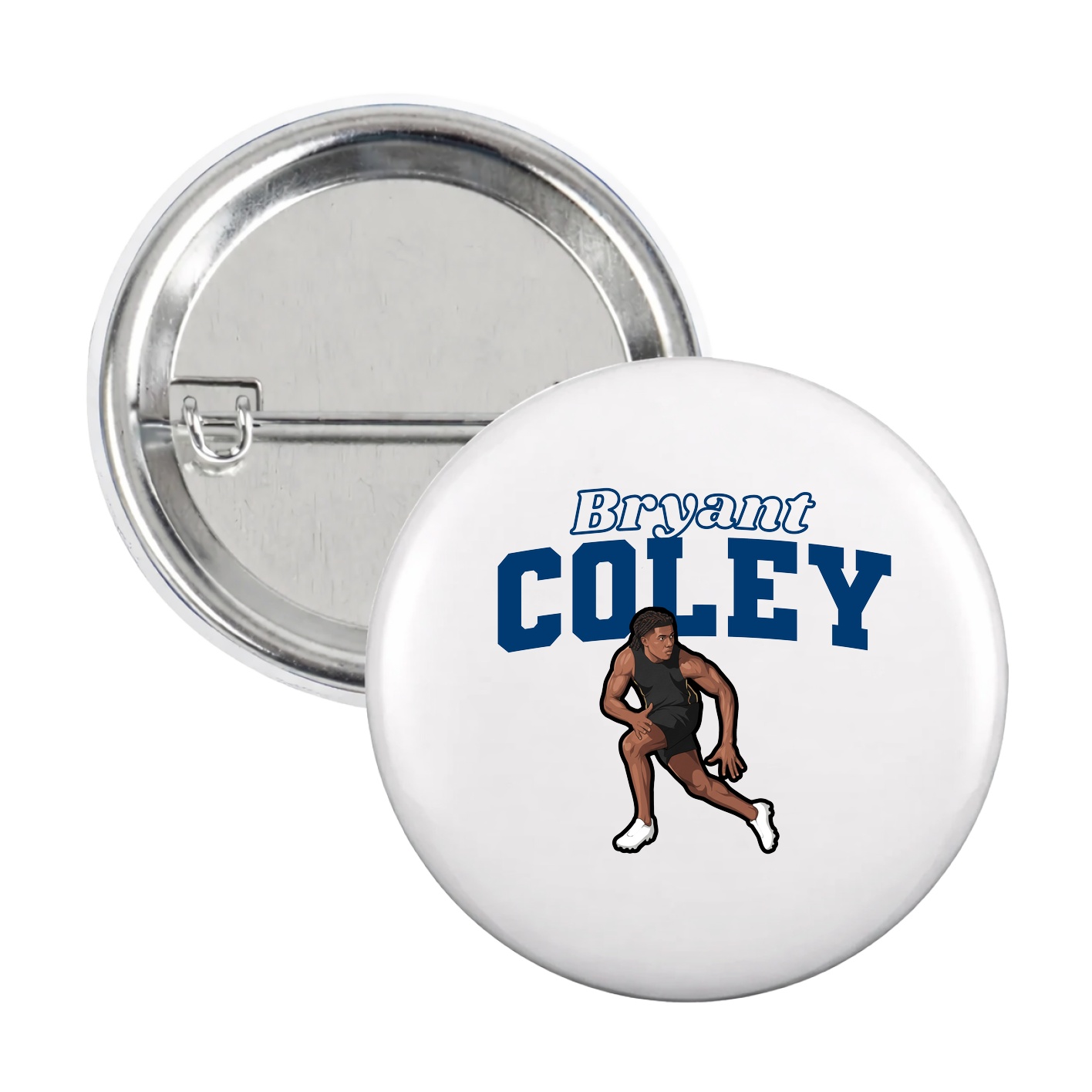 Game Day Button — Name Arch in White