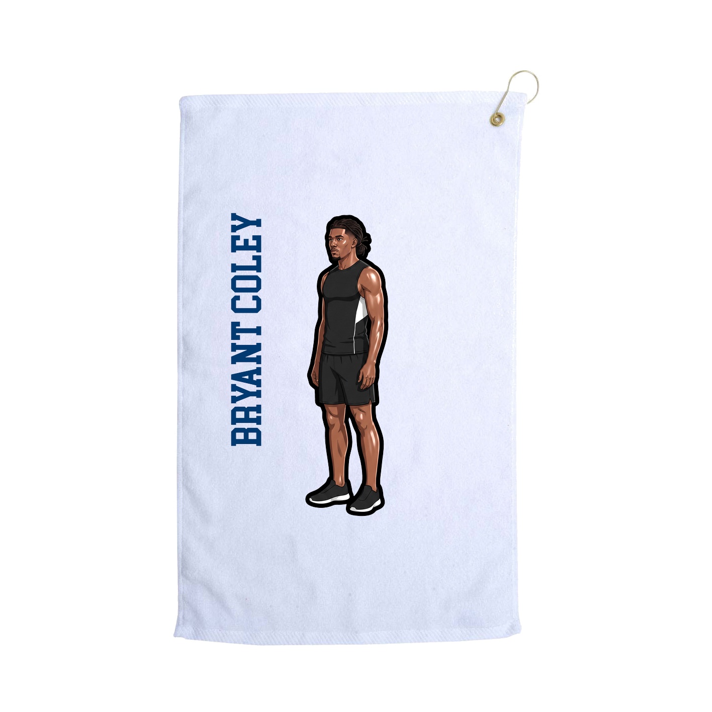 Golf Towel — Name Vertical in White