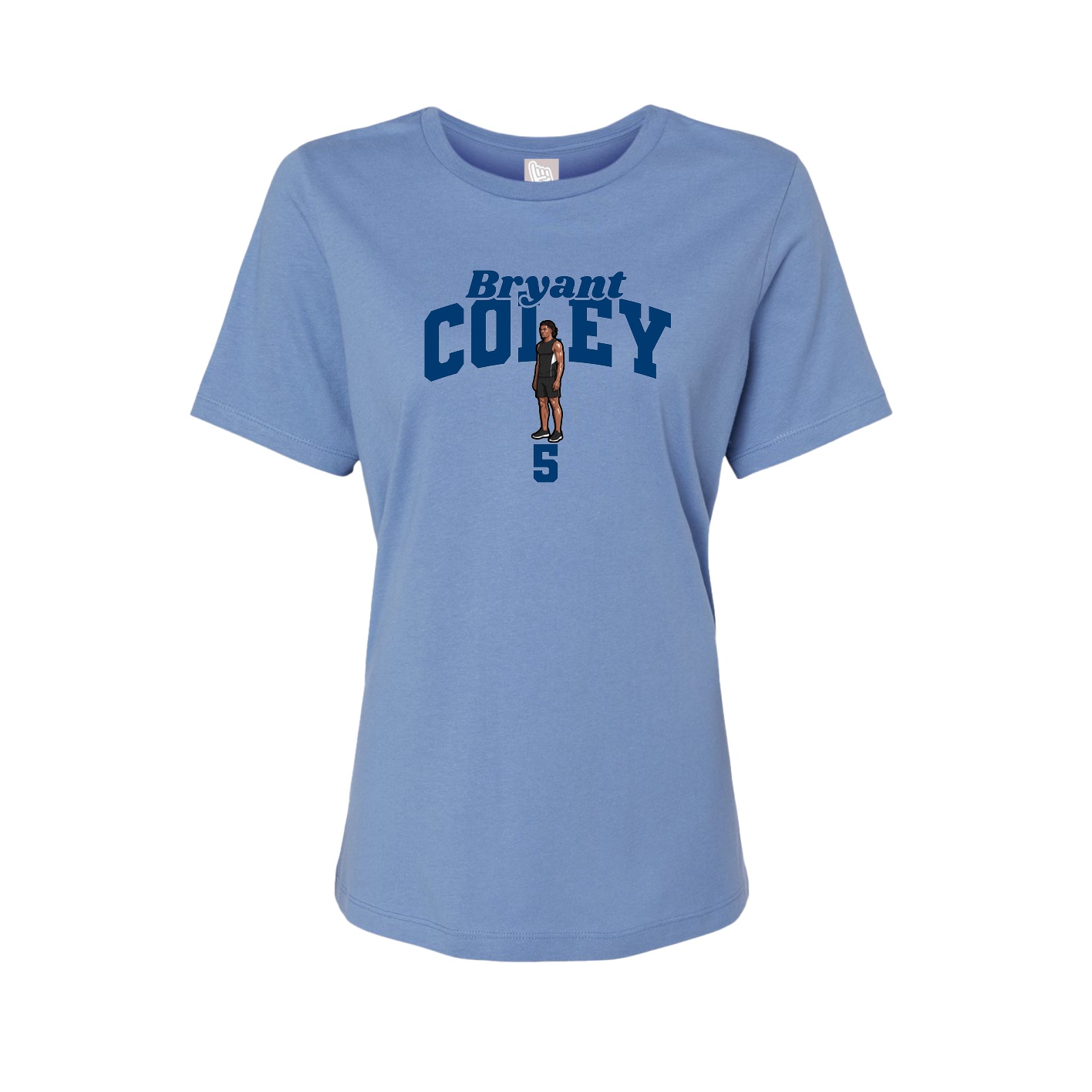 Fitted Women's Tee — Signature Arch in Powder Blue