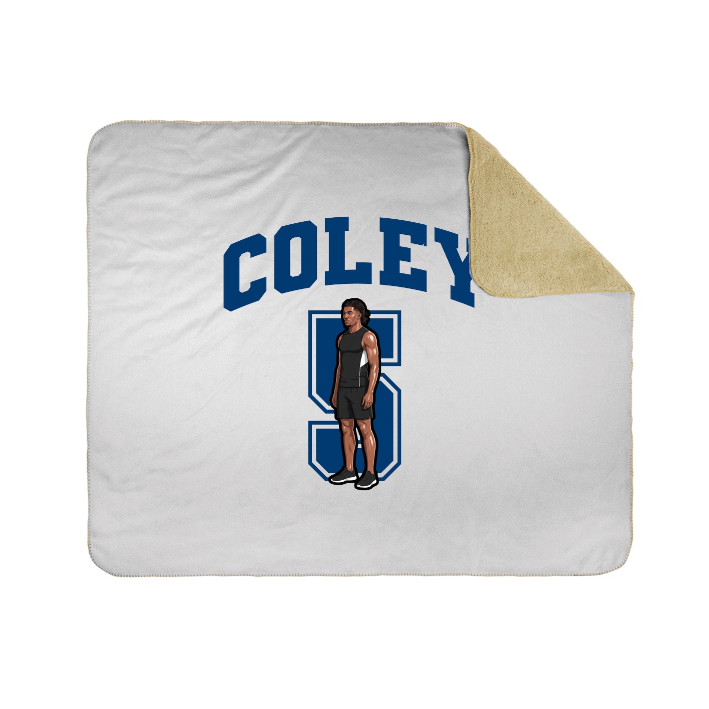 Throw Blanket — Number in White