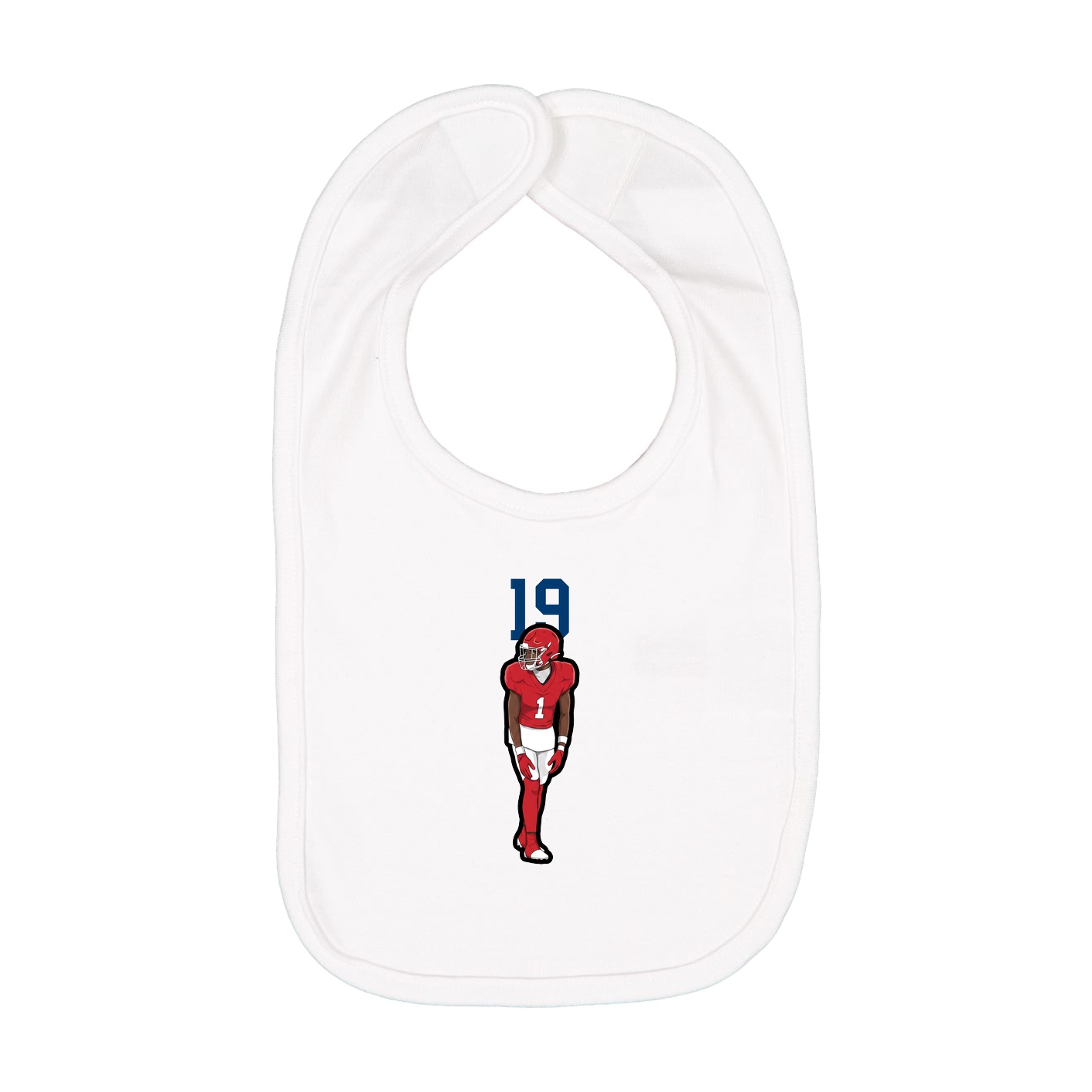 Infant Bib — Number Top in White