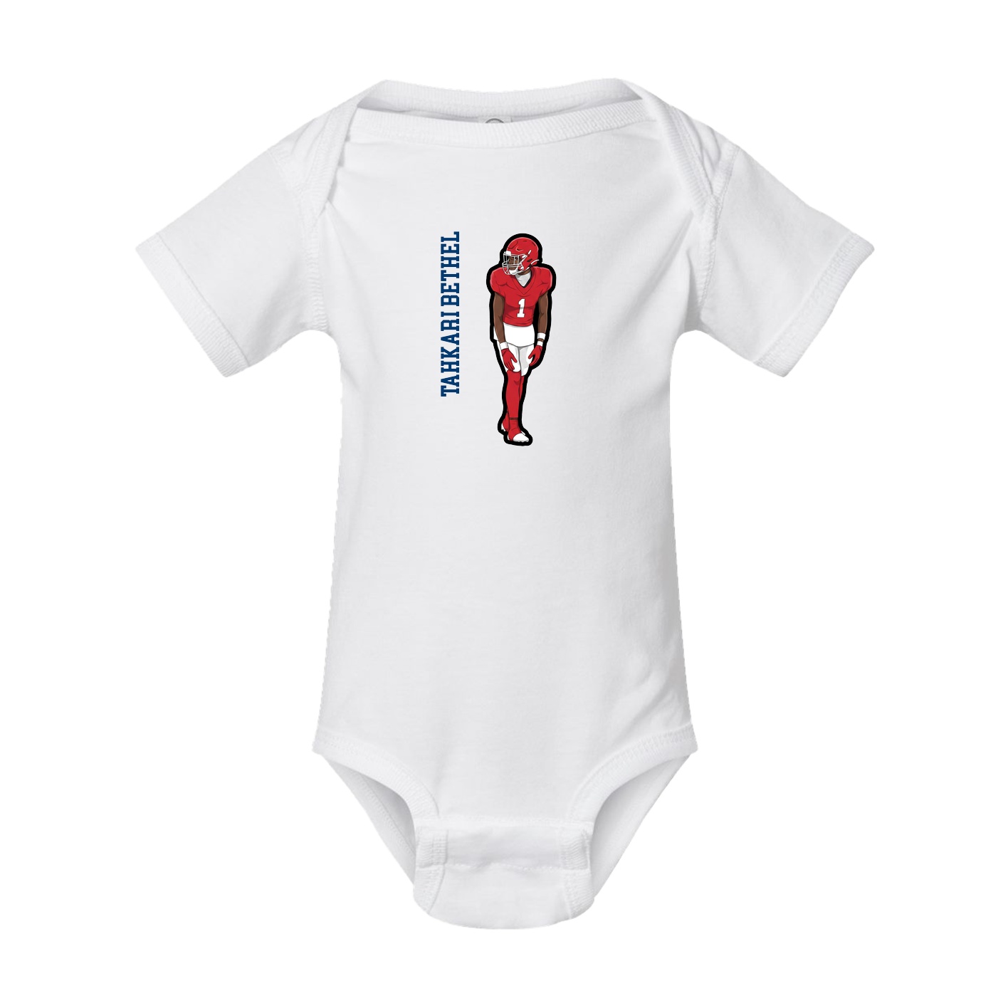 Baby Onesie — Name Vertical in White