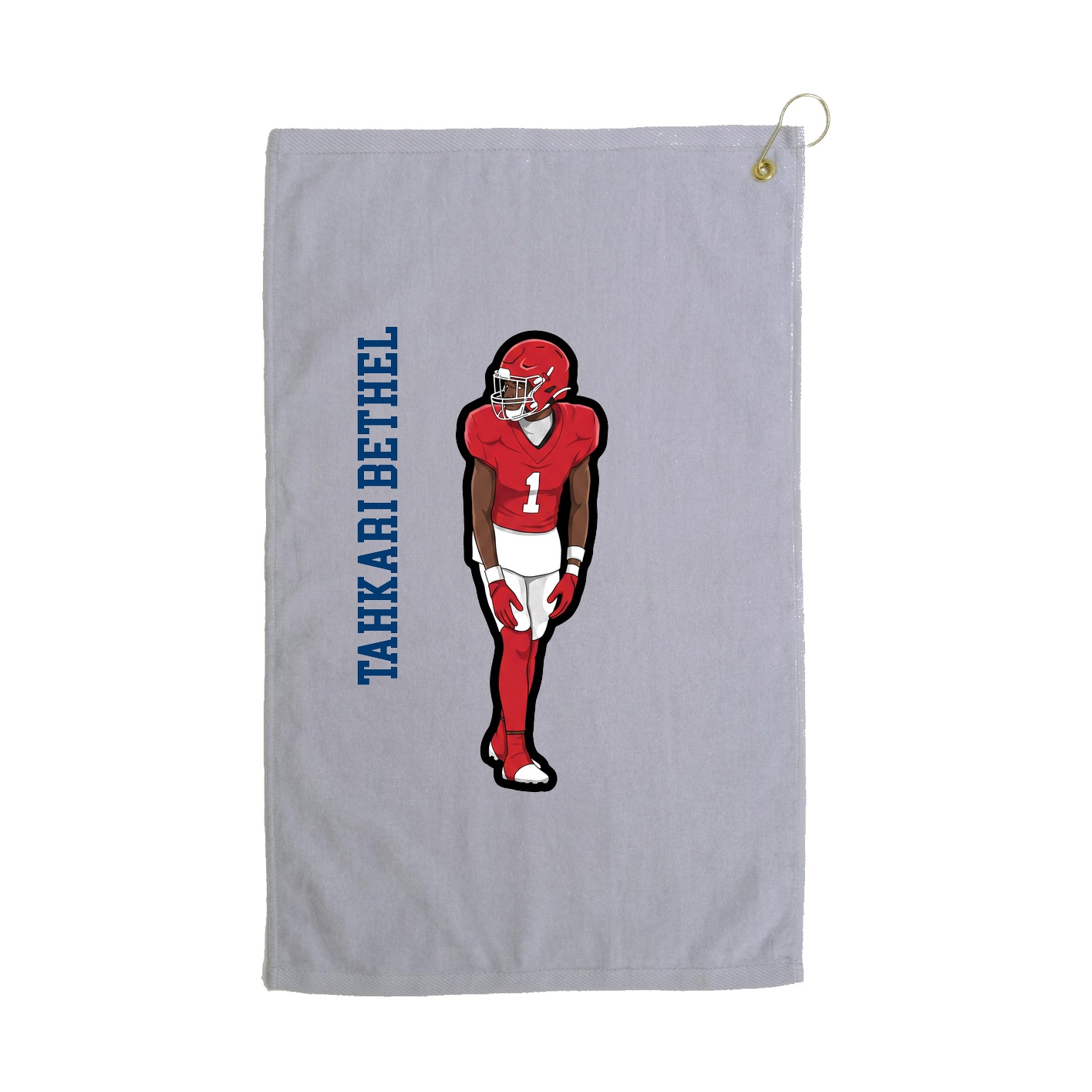 Golf Towel — Name Vertical in Grey