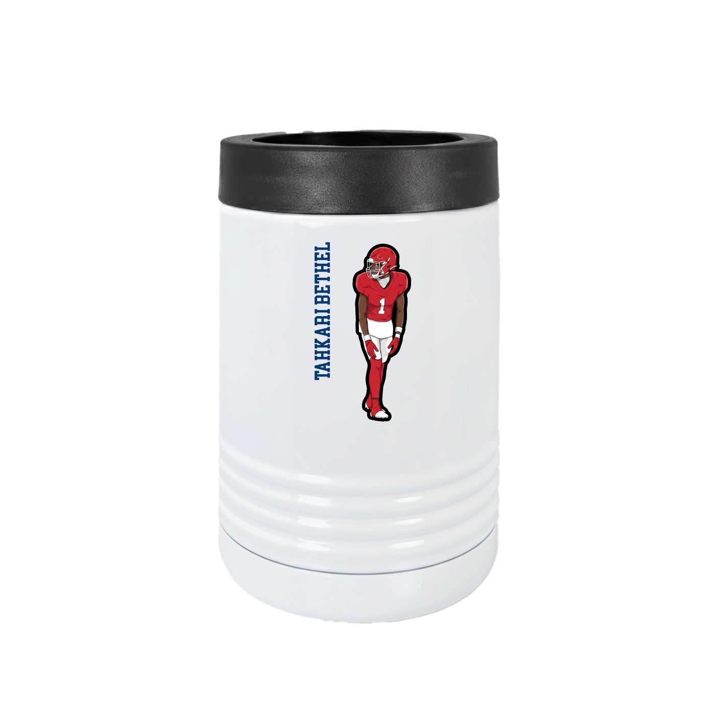 Beverage Holder — Name Vertical in White