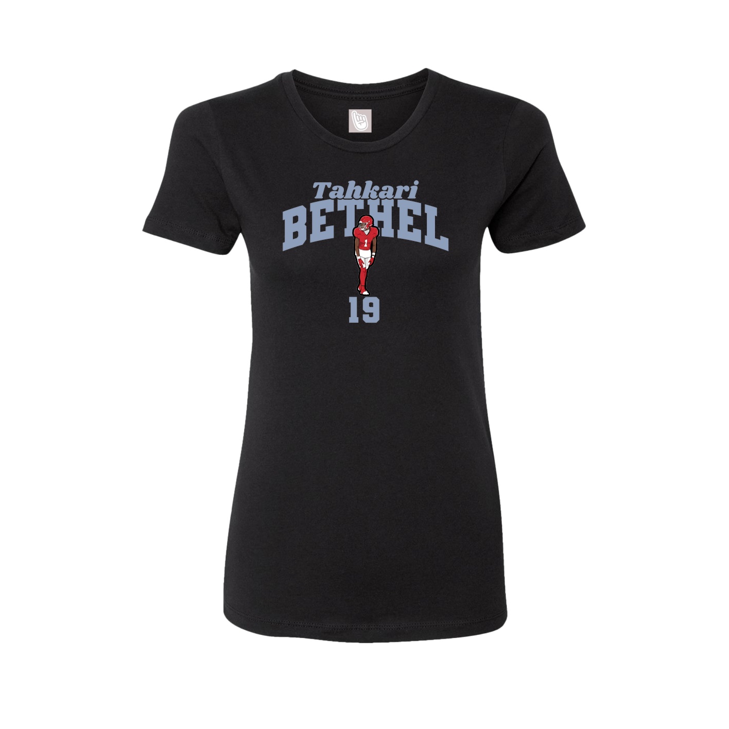 Fitted Women's Tee — Signature Arch in Black