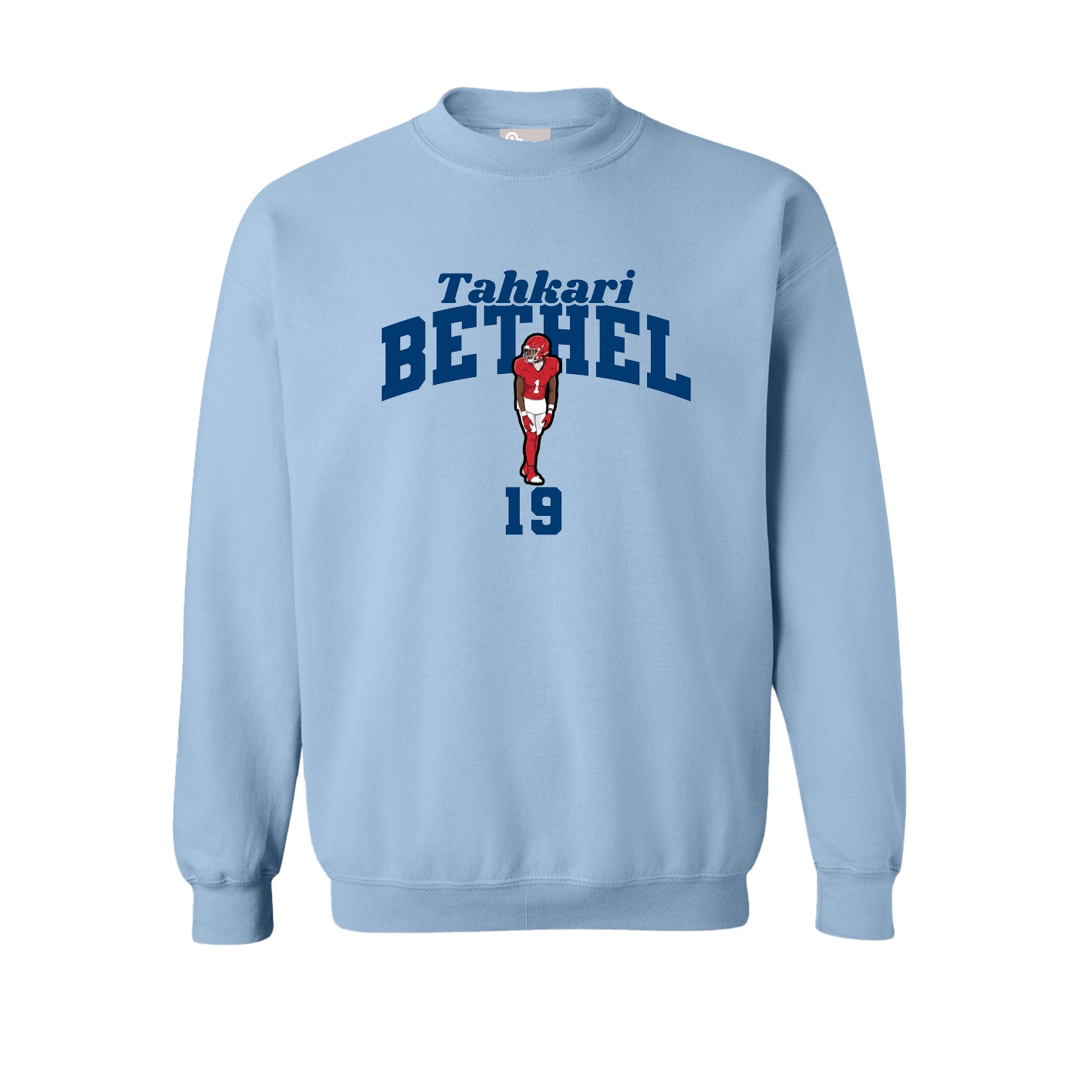 Fleece Crew — Signature Arch in Light Blue