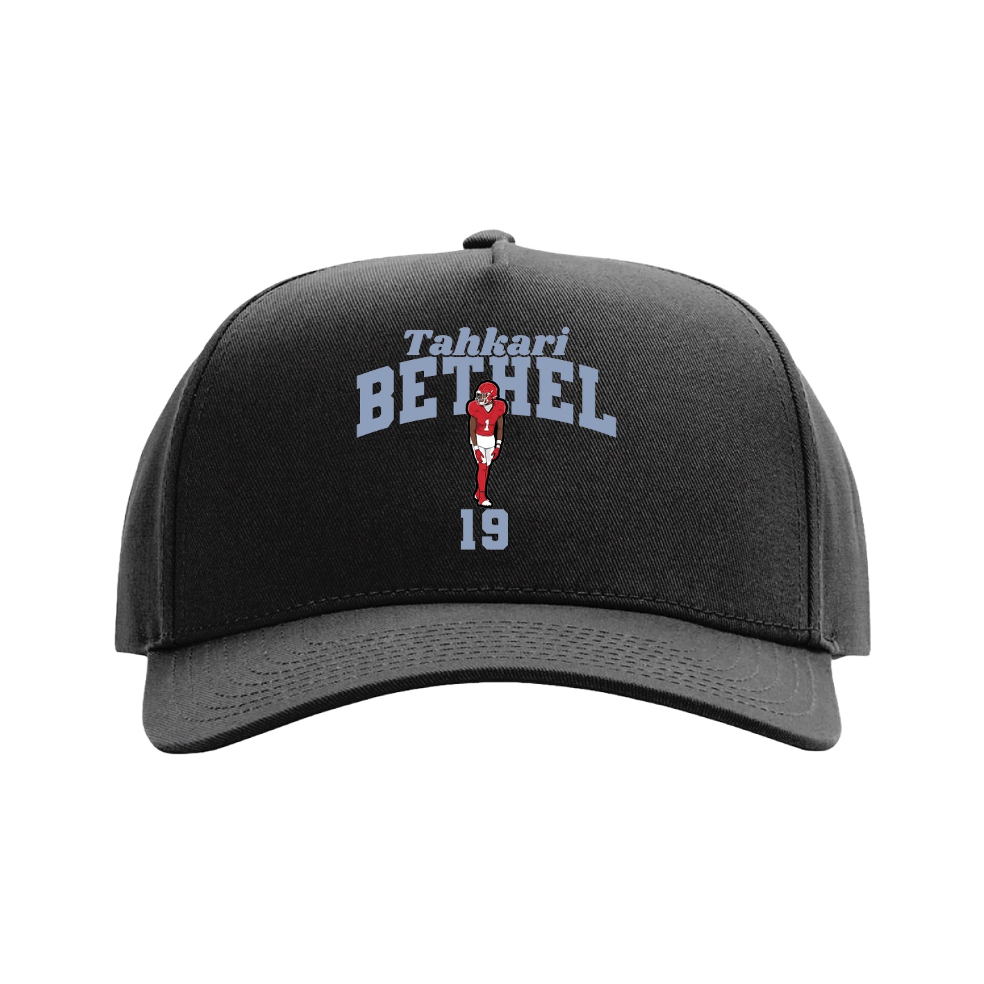 Full Fabric Five-Panel Champ Cap — Signature Arch in Black