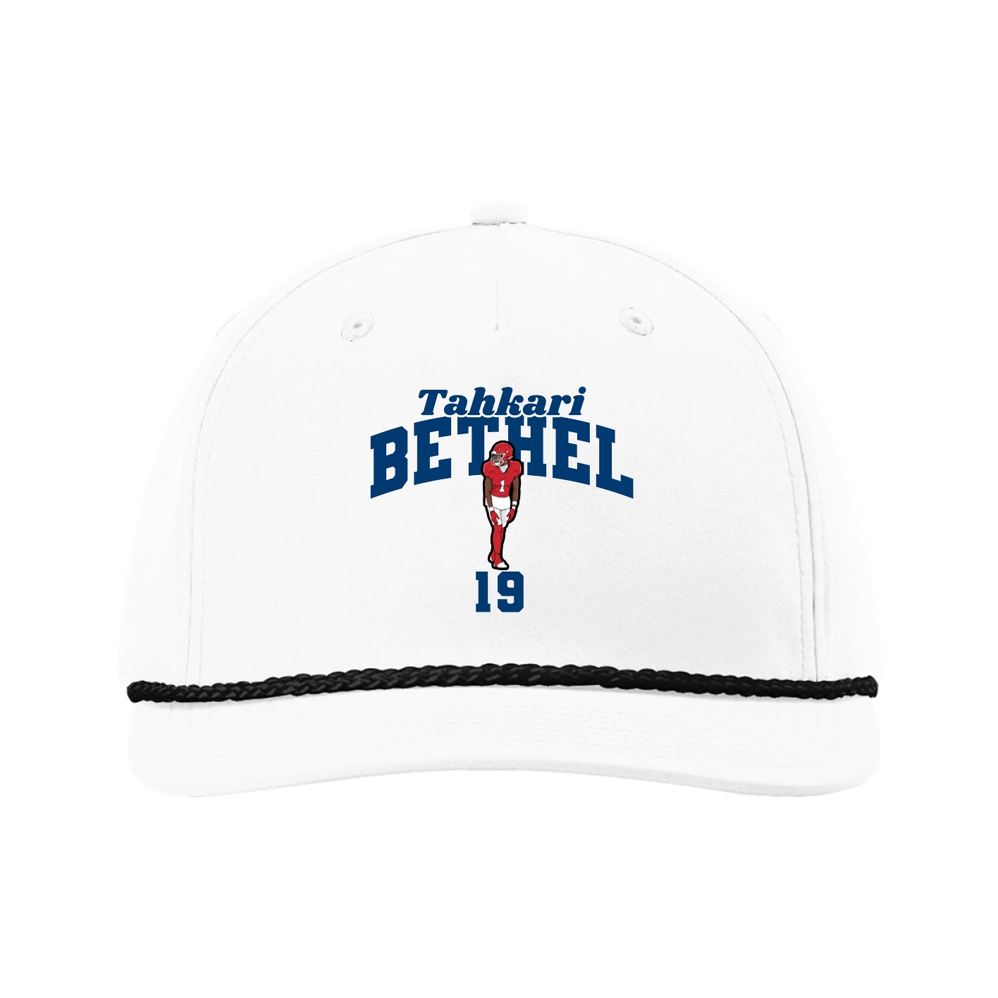 Five-Panel Classic Rope Cap — Signature Arch in White