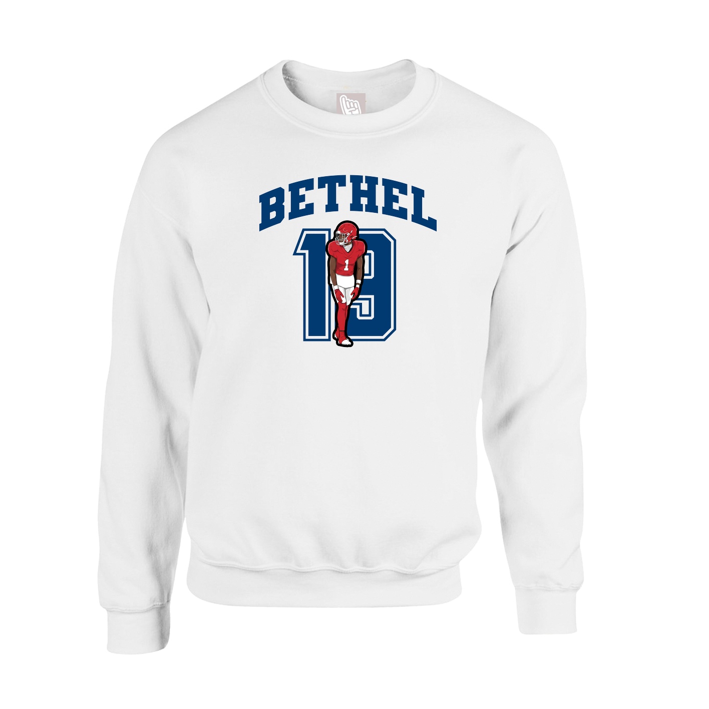 Fleece Crew — Number in White