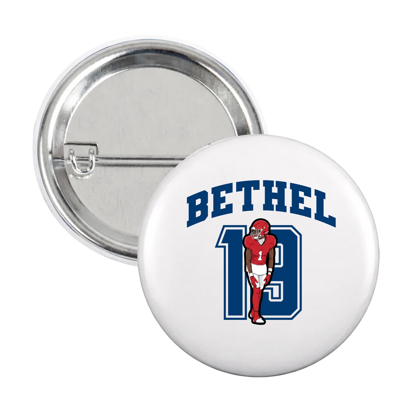 Game Day Button — Number in White