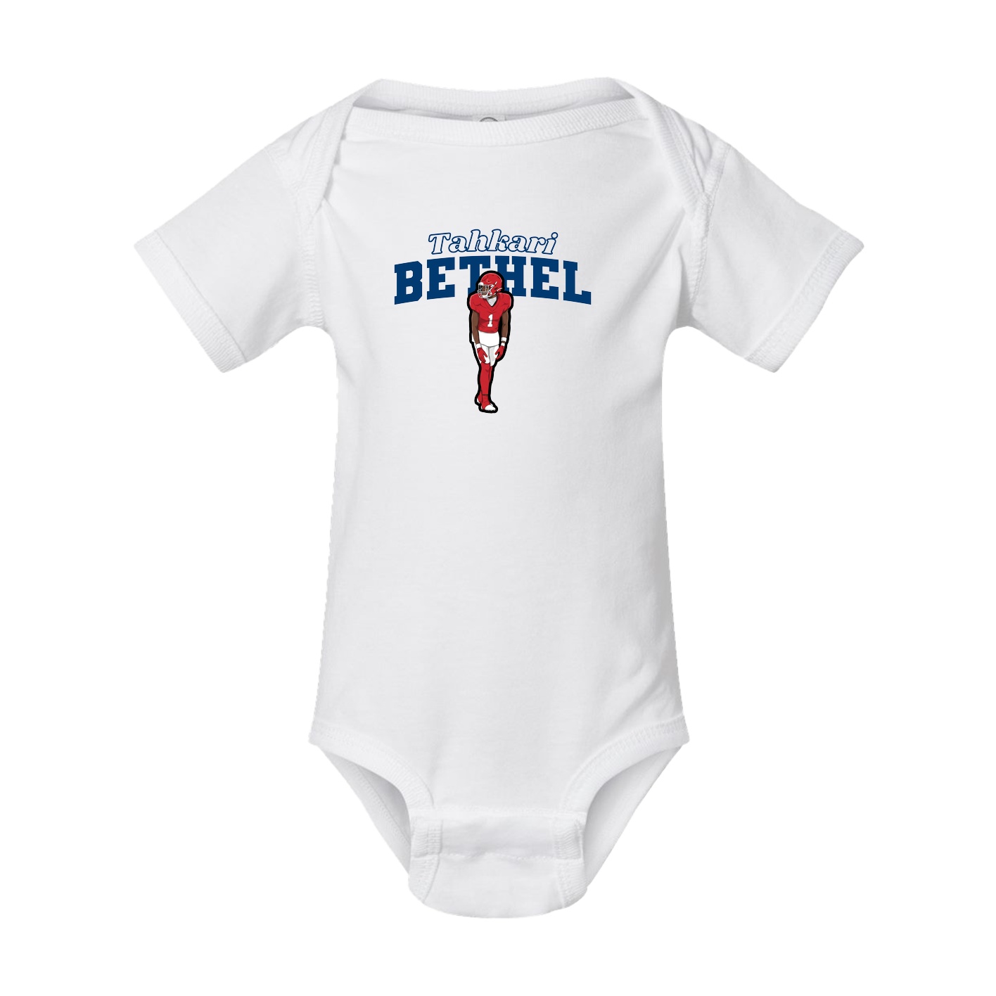 Baby Onesie — Name Arch in White
